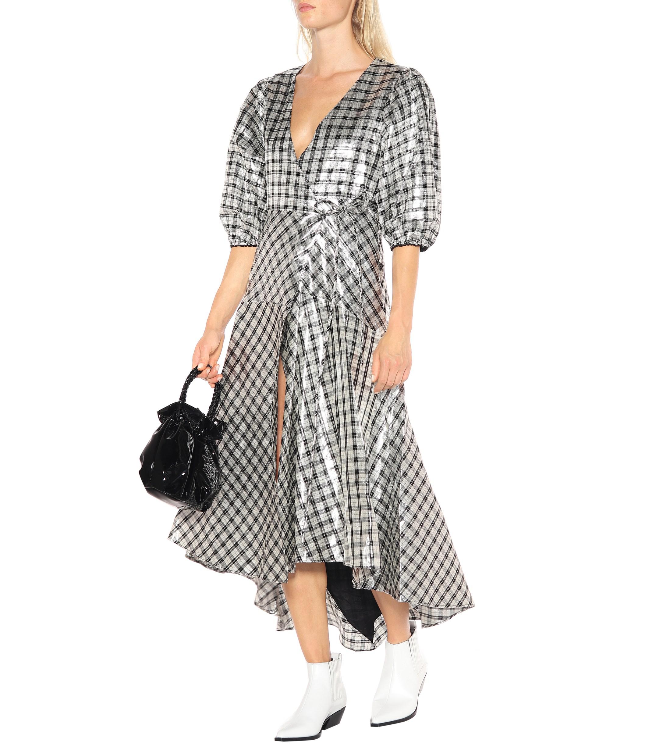 ganni silver dress