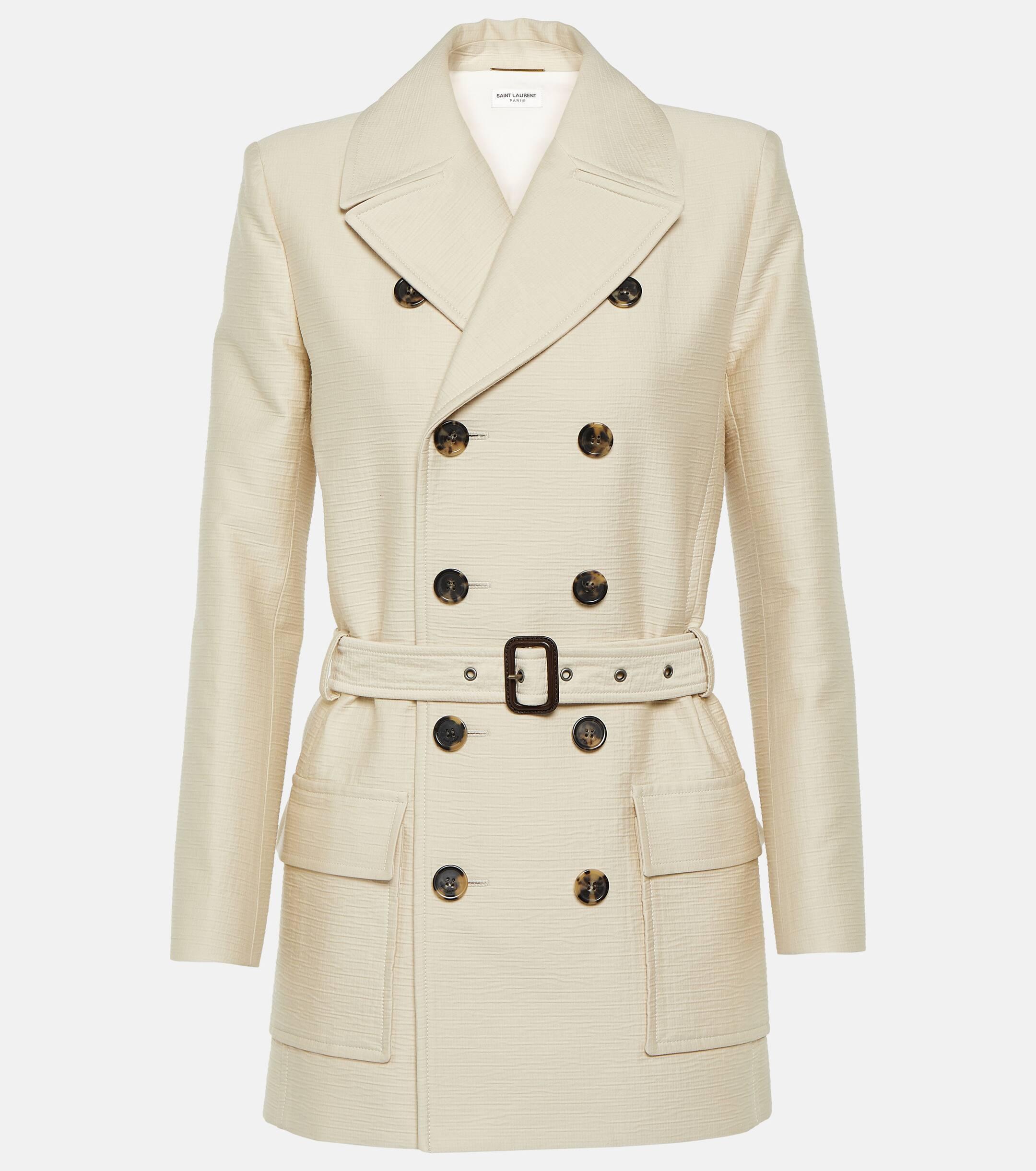 Saint Laurent Saharienne Cotton And Wool Jacket in White Lyst UK
