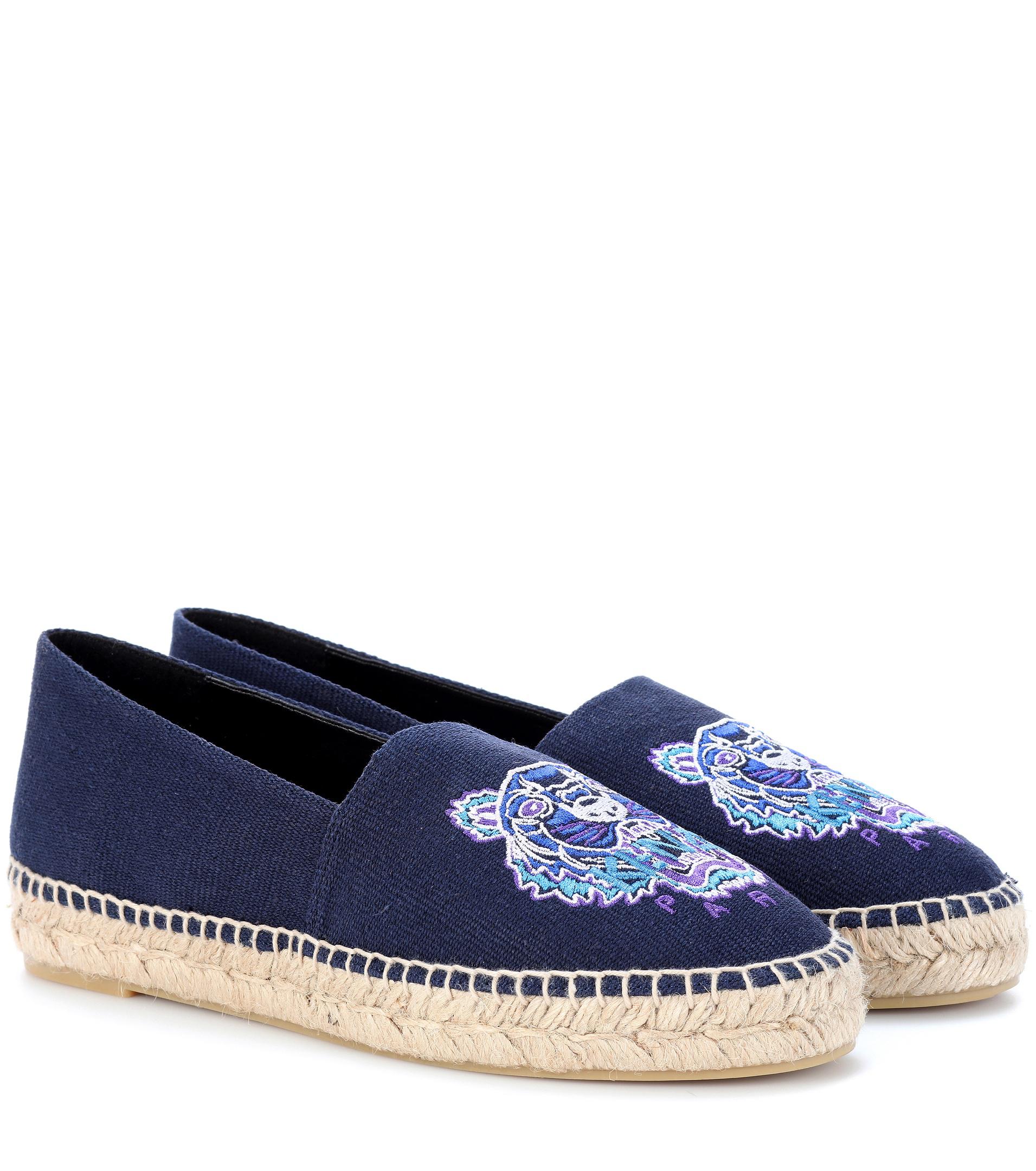 Lyst - Kenzo Embroidered Espadrilles in Blue
