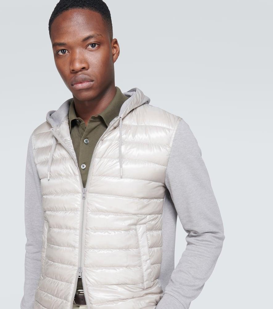 Herno padded-panels jersey hoodie - Grey