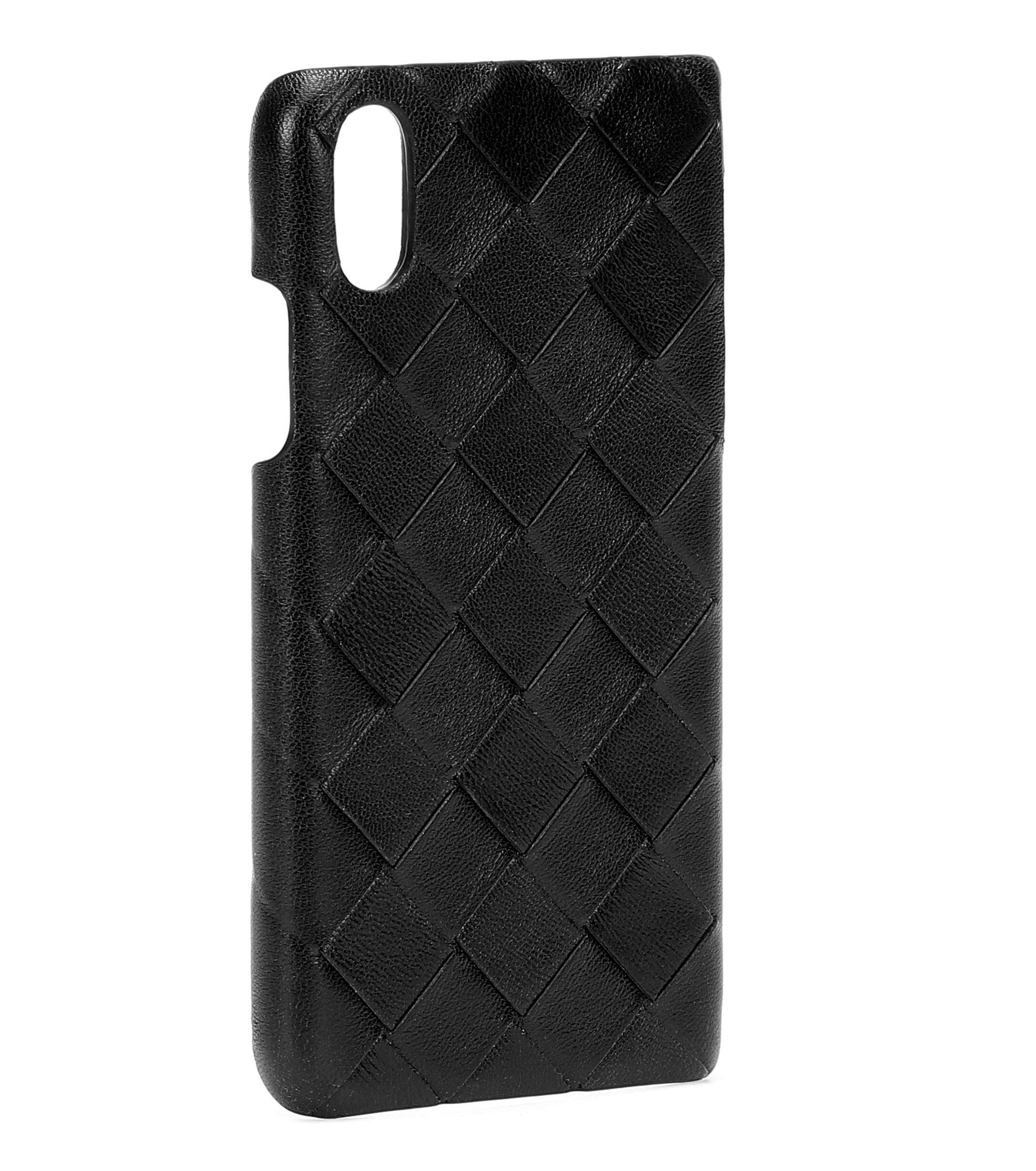 Bottega Leather Intreccio Iphone Case in Nero (Black) Save 4