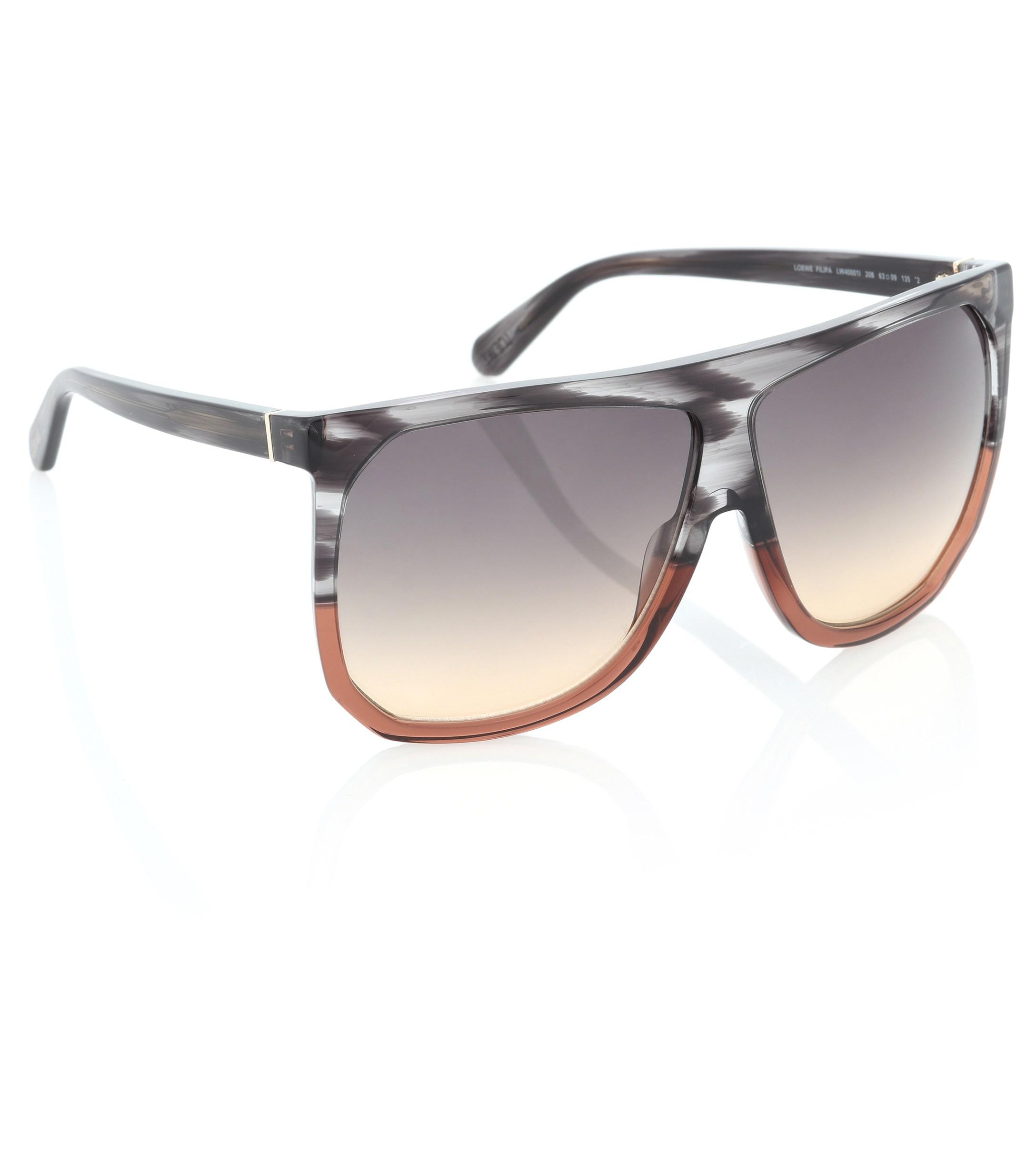 Loewe Filipa Oversized Flat-top Acetate Sunglasses in Grey (Gray) | Lyst