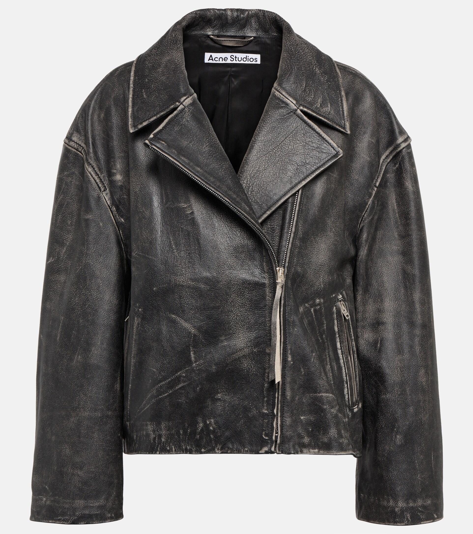 Acne moto cheap leather jacket