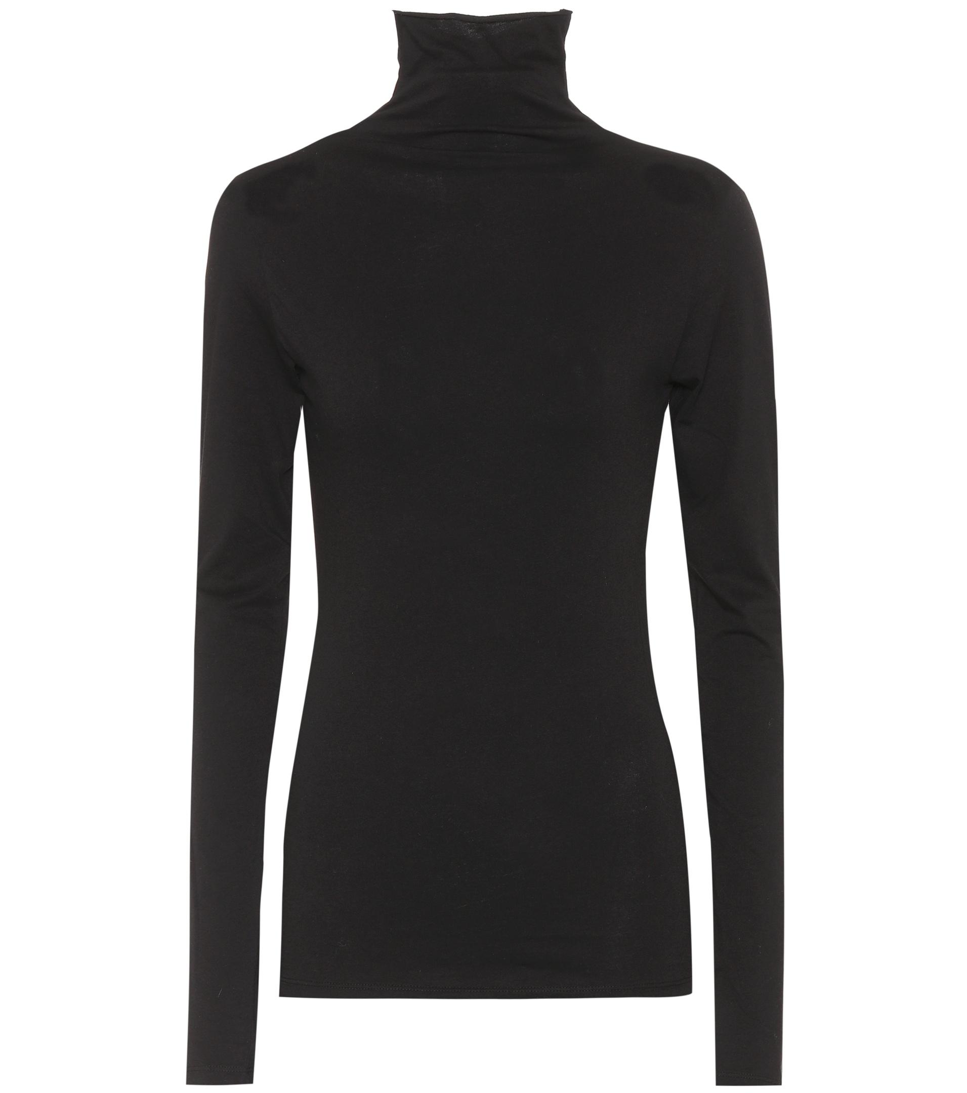 Velvet Talisia Cotton Turtleneck Top in Black Lyst