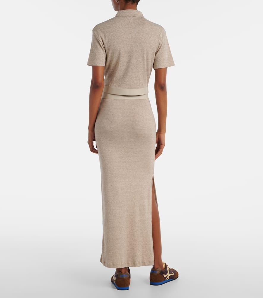 LOEWE Logo cotton and wool maxi skirt マキシ スカート ロゴ Loewe Logo Cotton And Wool Maxi Skirt in Natural | Lyst