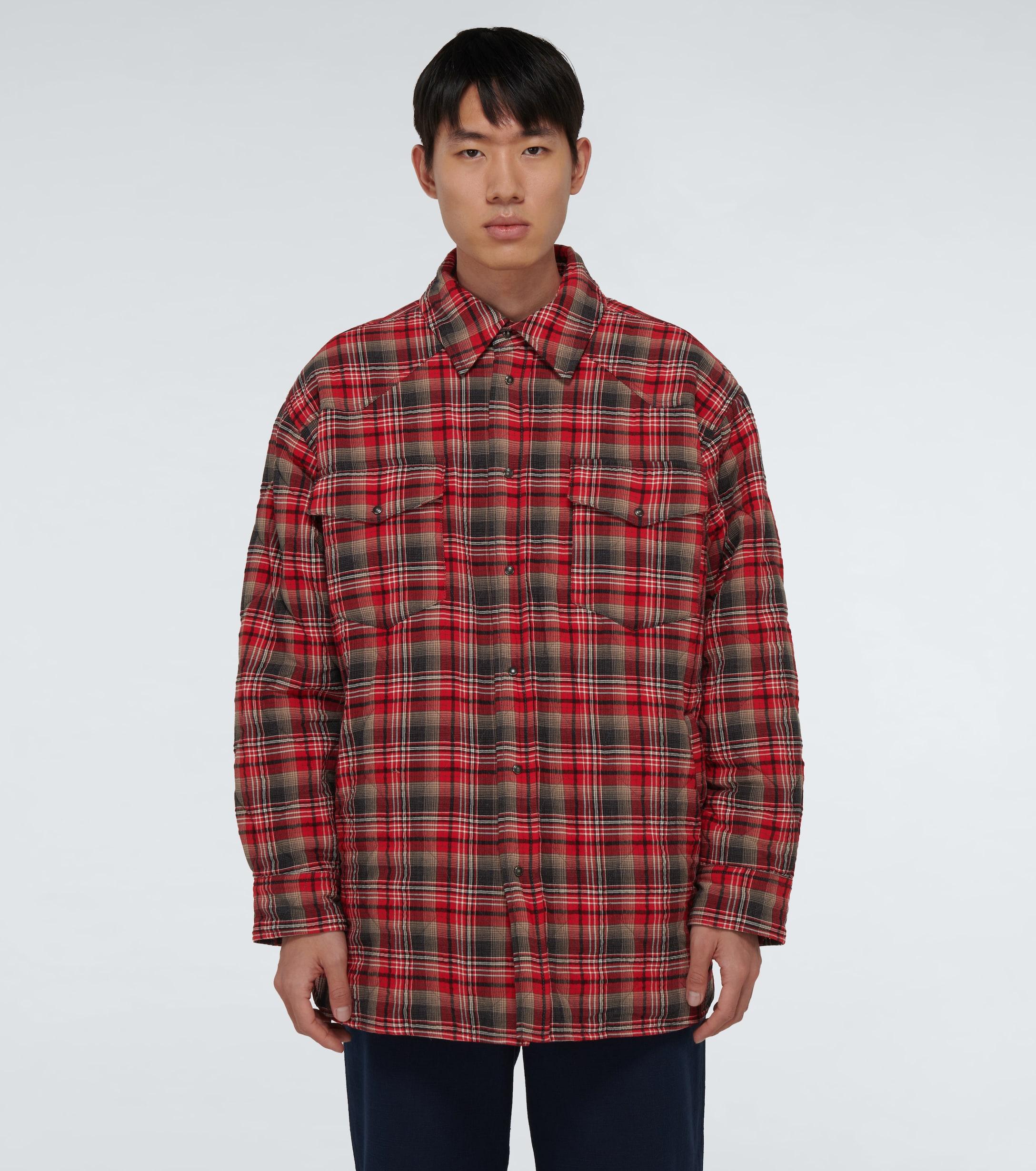 knowledge cotton apparel pine checked overshirt