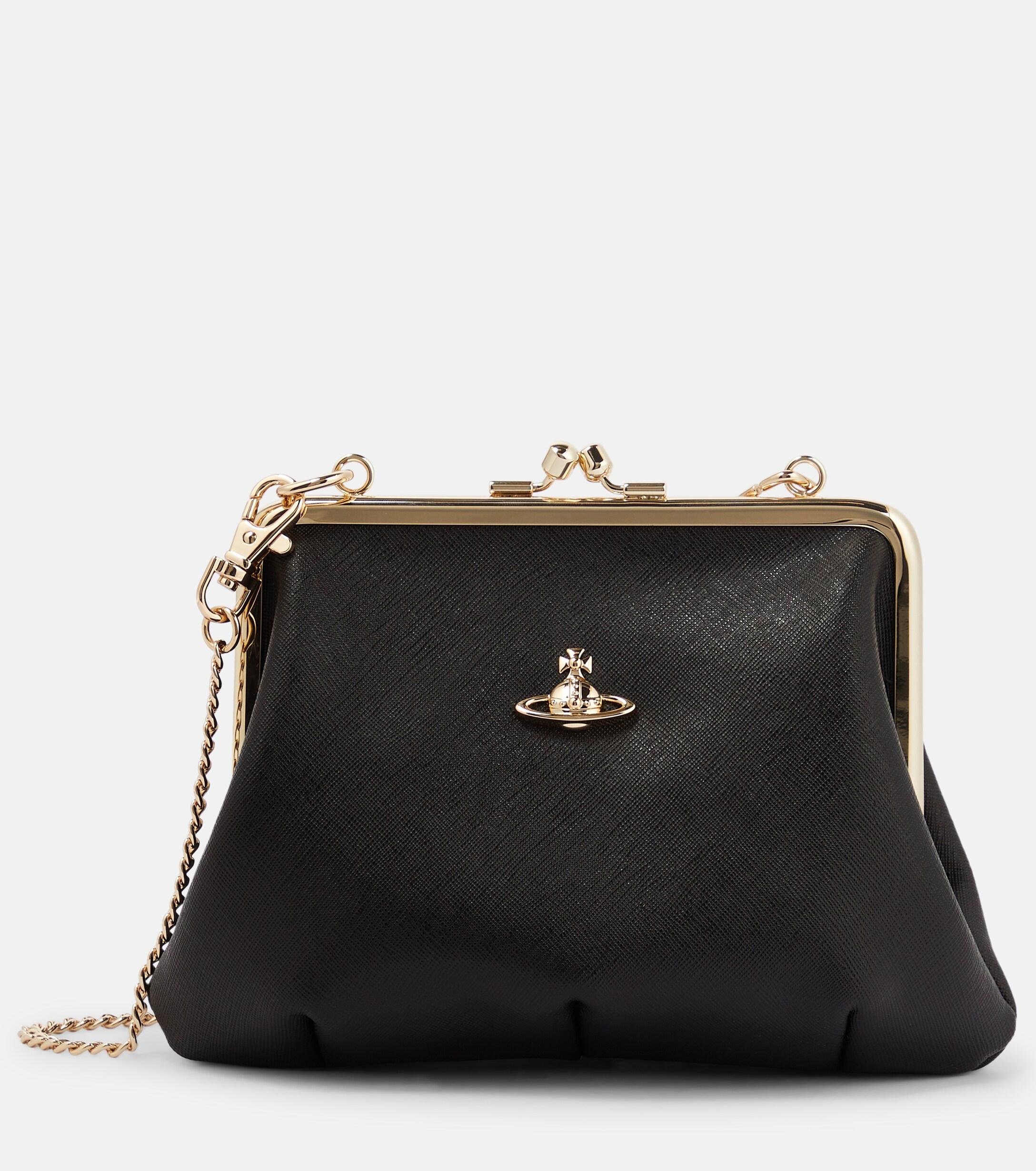 Vivienne Westwood Granny Frame Leather Clutch in Black | Lyst Canada