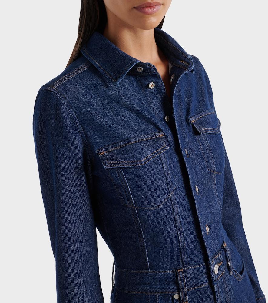 7 For All Mankind Denim Shirt Dress in Blue