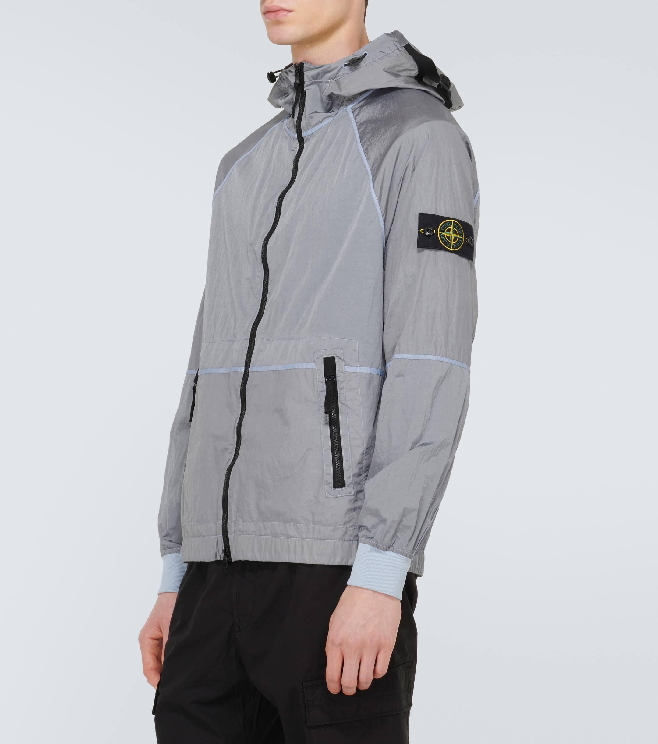 Stone Island Compass Raincoat in Grey for Men Lyst UK