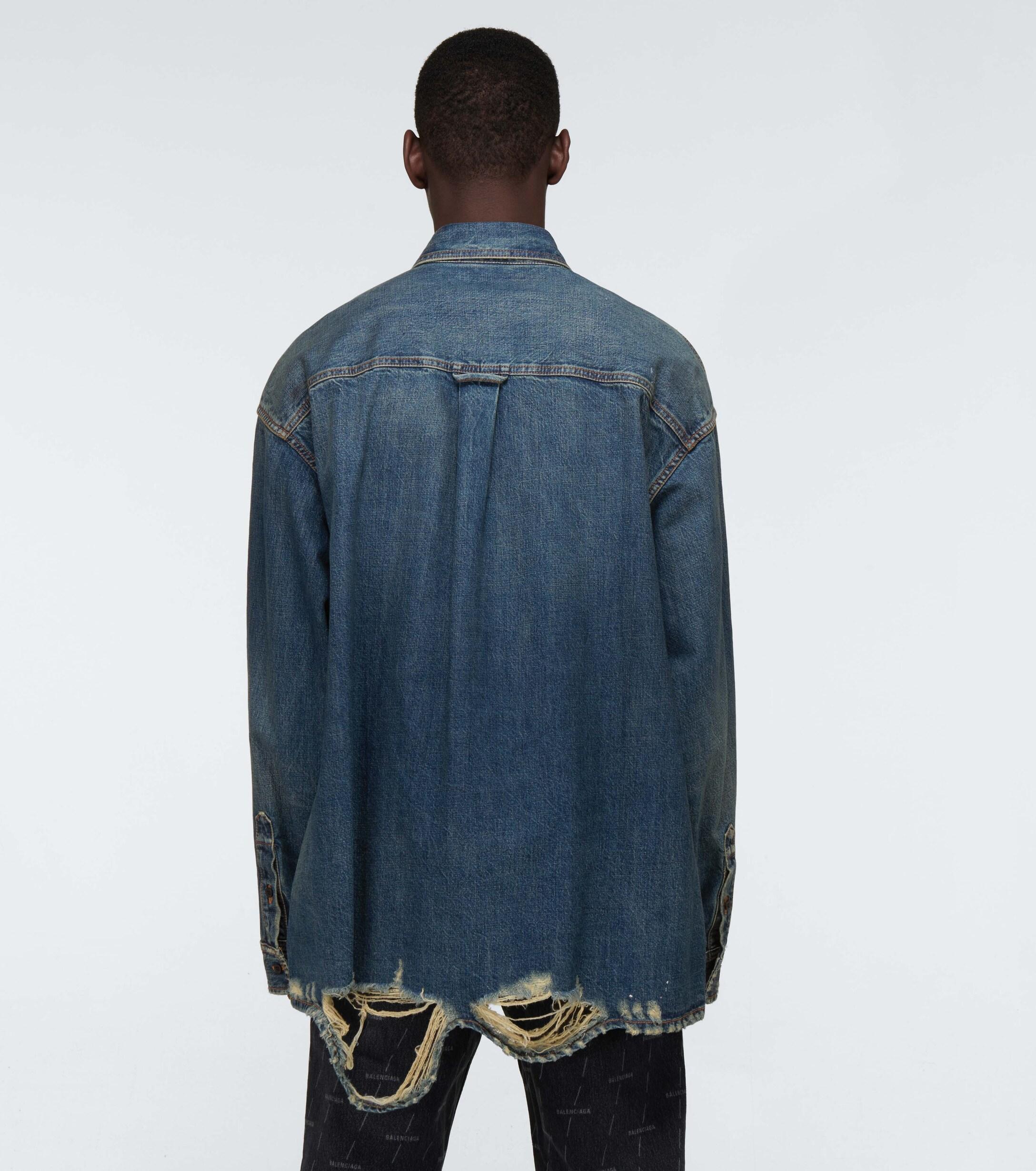 Balenciaga Long-sleeved Denim Shirt in 