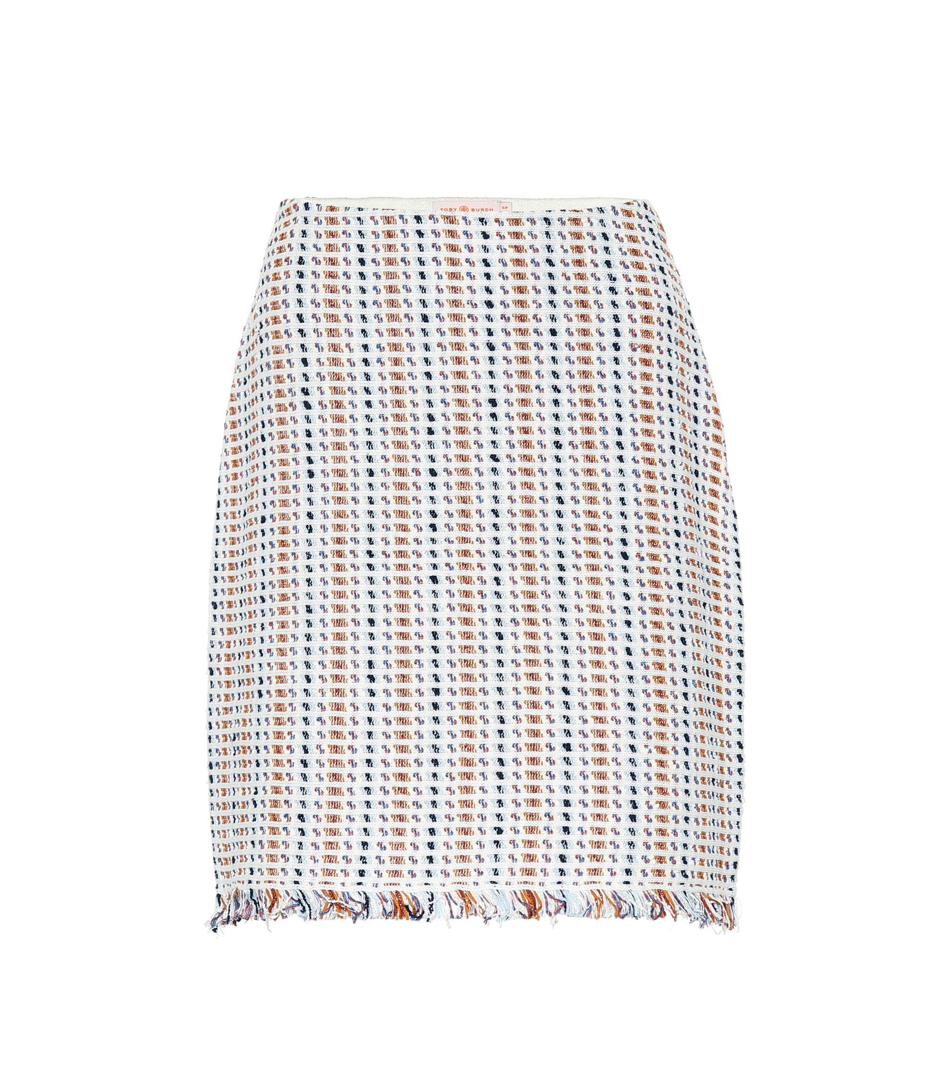 Tory Burch Hollis Linen And Cotton-blend Skirt in White - Lyst