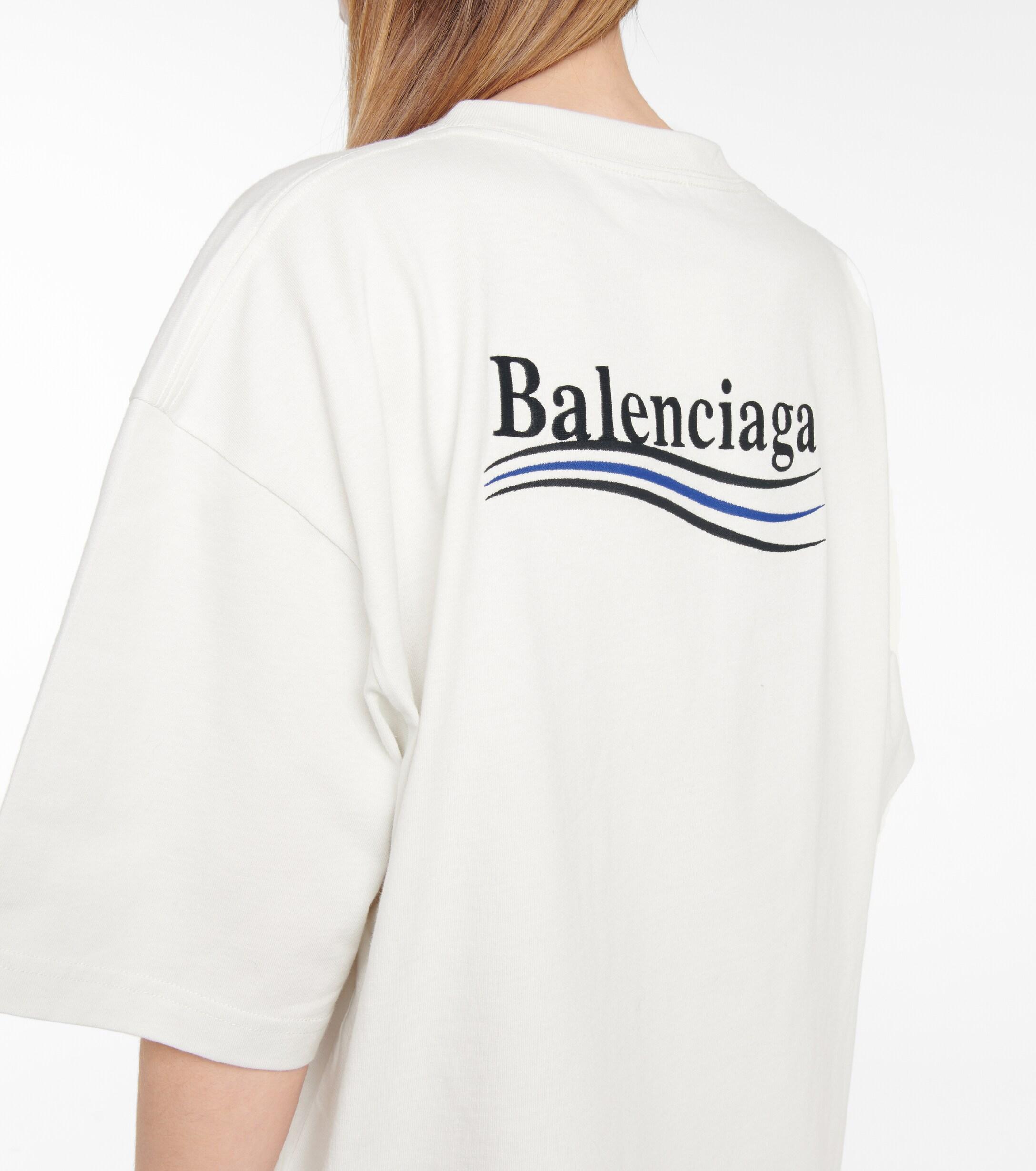 Balenciaga Logo Cotton T-shirt in Dirty White/Black (White) - Save 53% |  Lyst