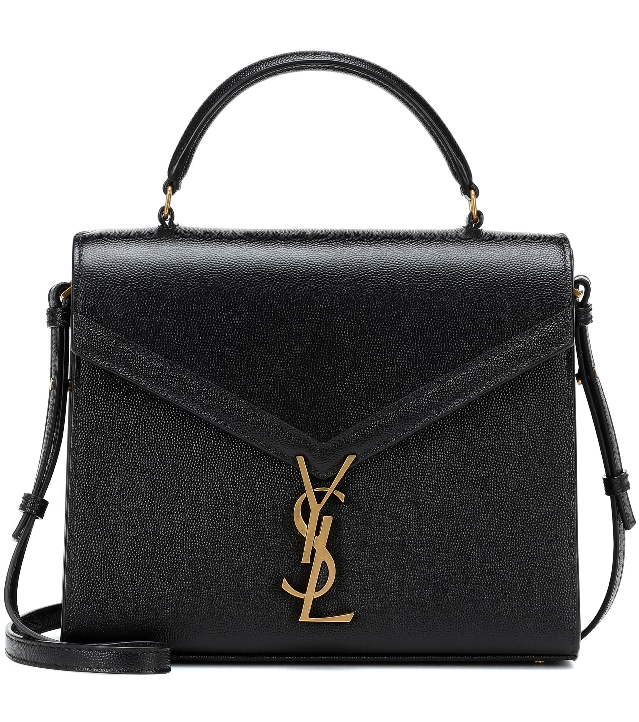 Saint Laurent Leather Cassandra Medium Shoulder Bag in Black - Lyst
