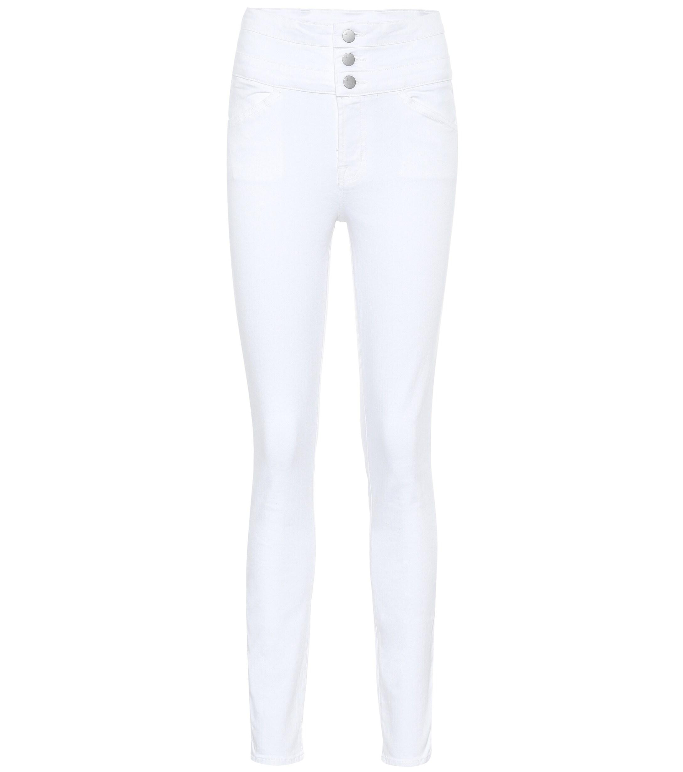 J Brand Denim High-rise Skinny Jeans in White - Lyst