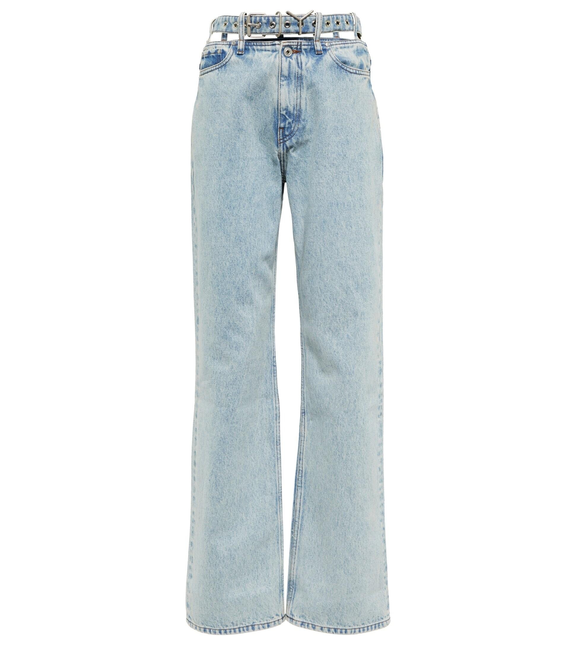 Y. Project Y Belt Wide-leg Jeans in Blue | Lyst