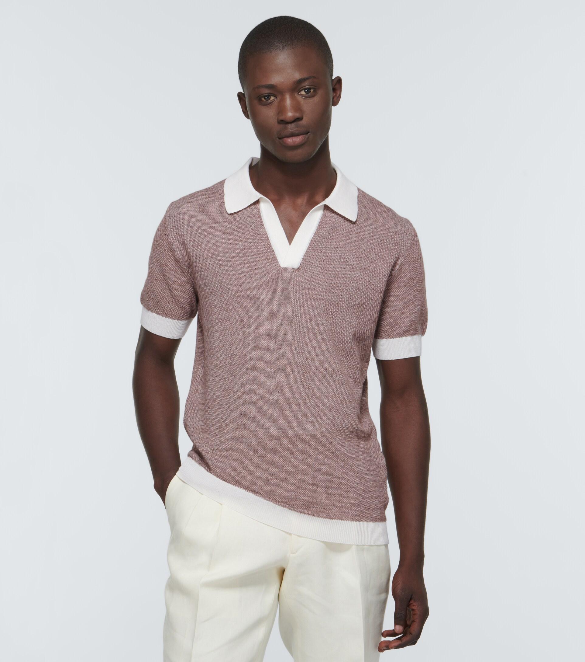 knit cotton polo shirt