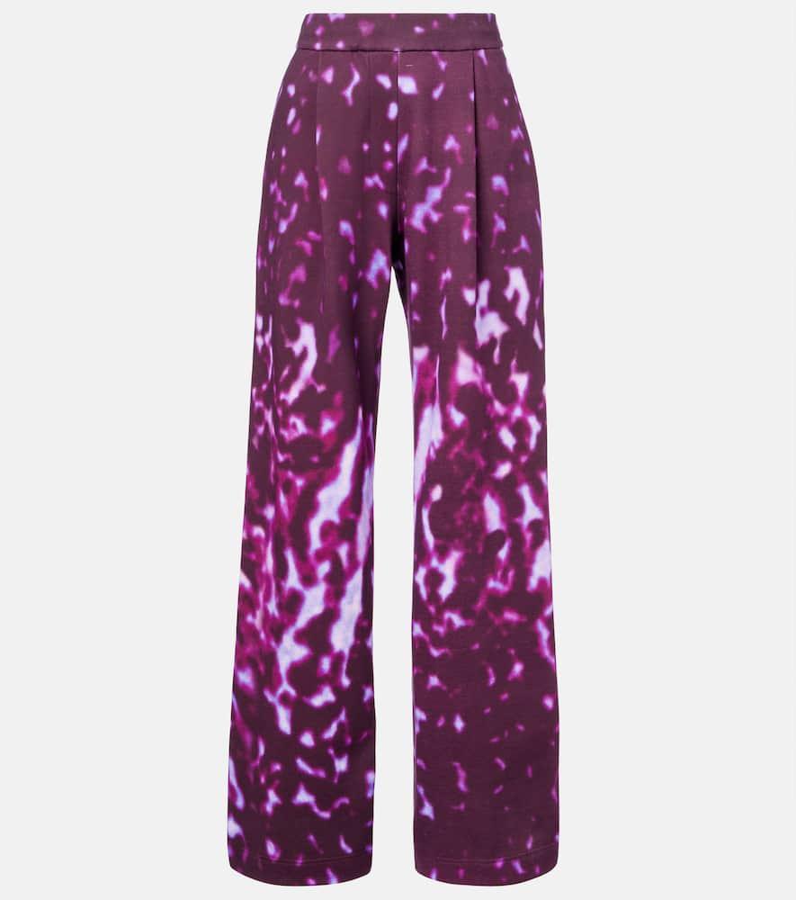 Dries Van Noten Printed Cotton Straight Sweatpants in Purple Lyst UK