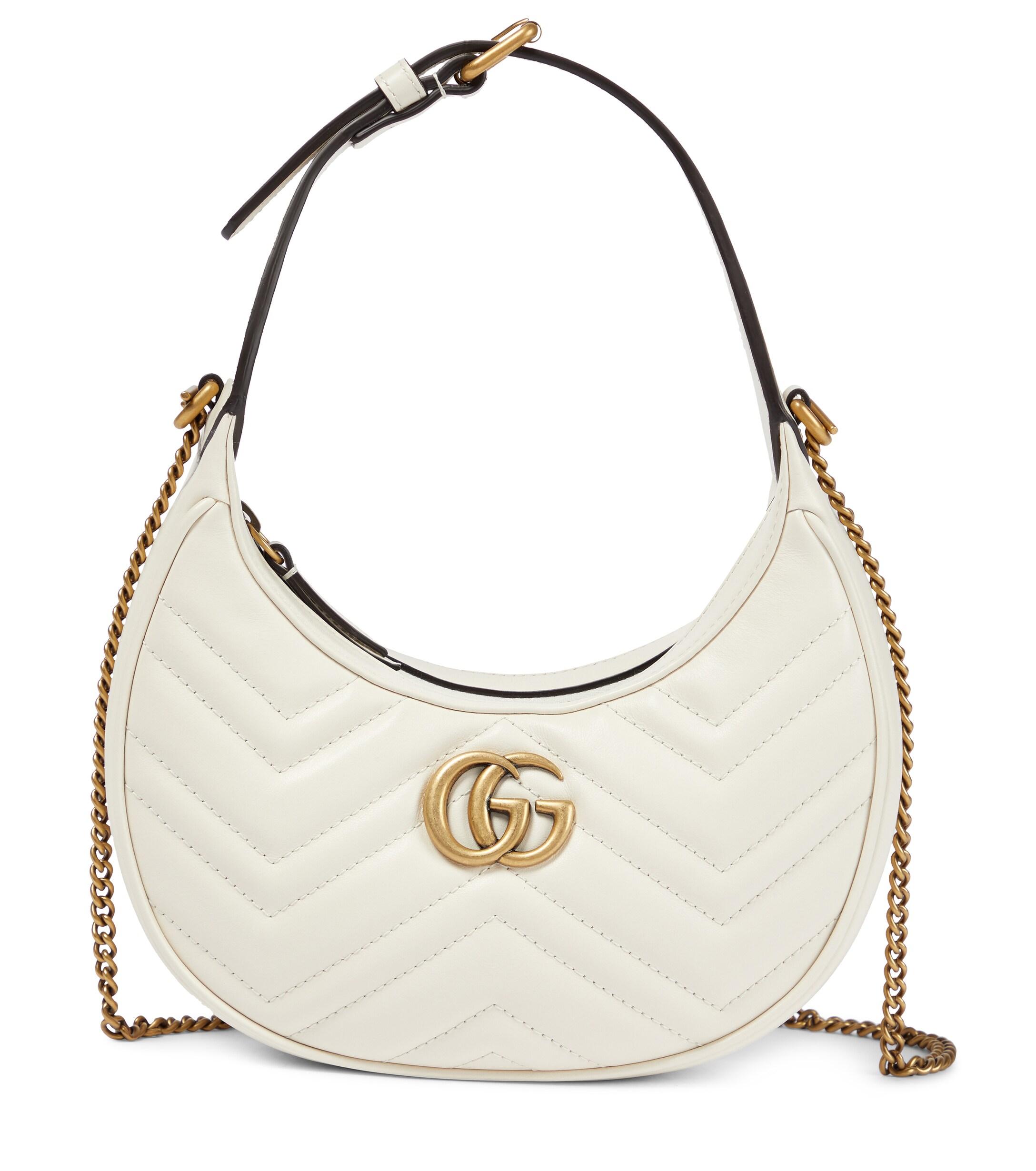 Gucci GG Marmont Mini Leather Shoulder Bag in White | Lyst Canada