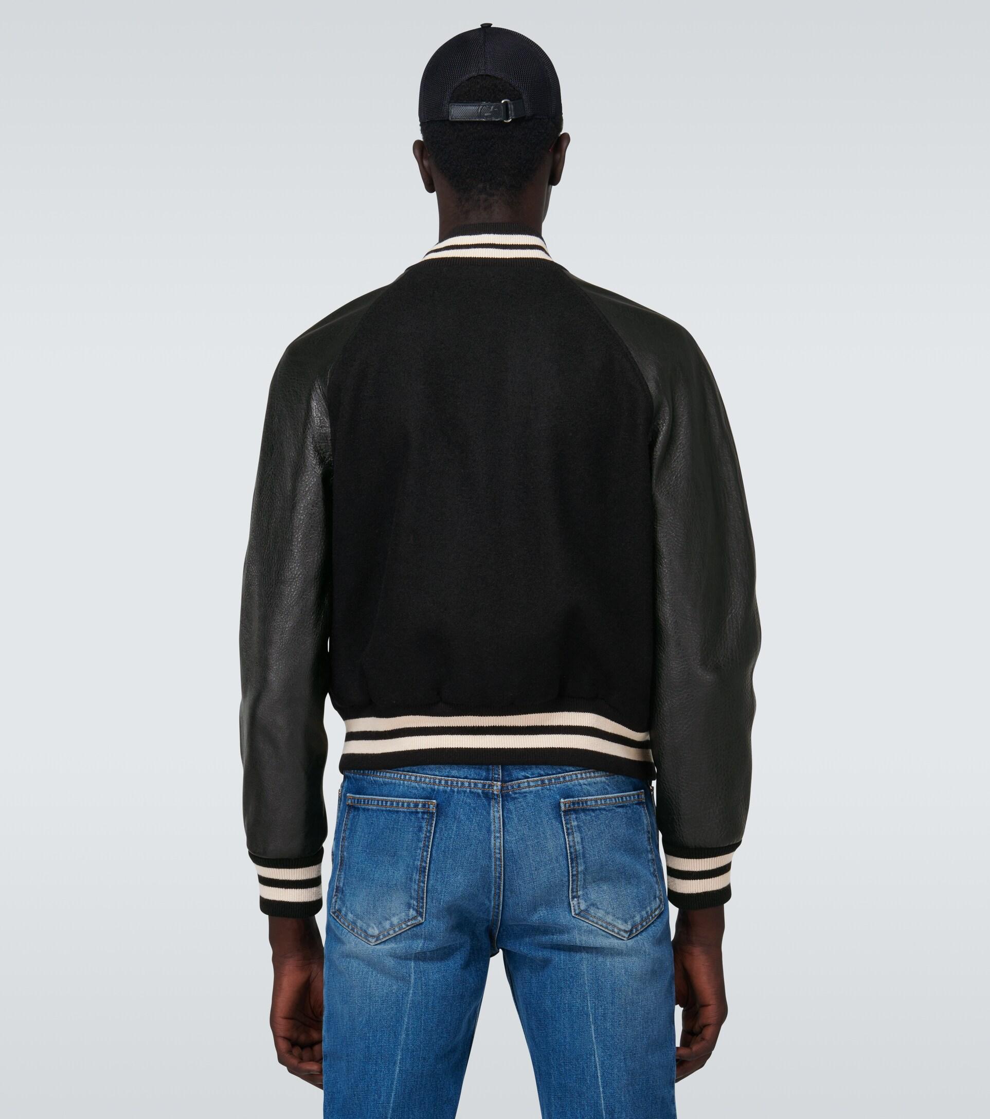 Gucci Varsity Wool And Leather Jacket - Black