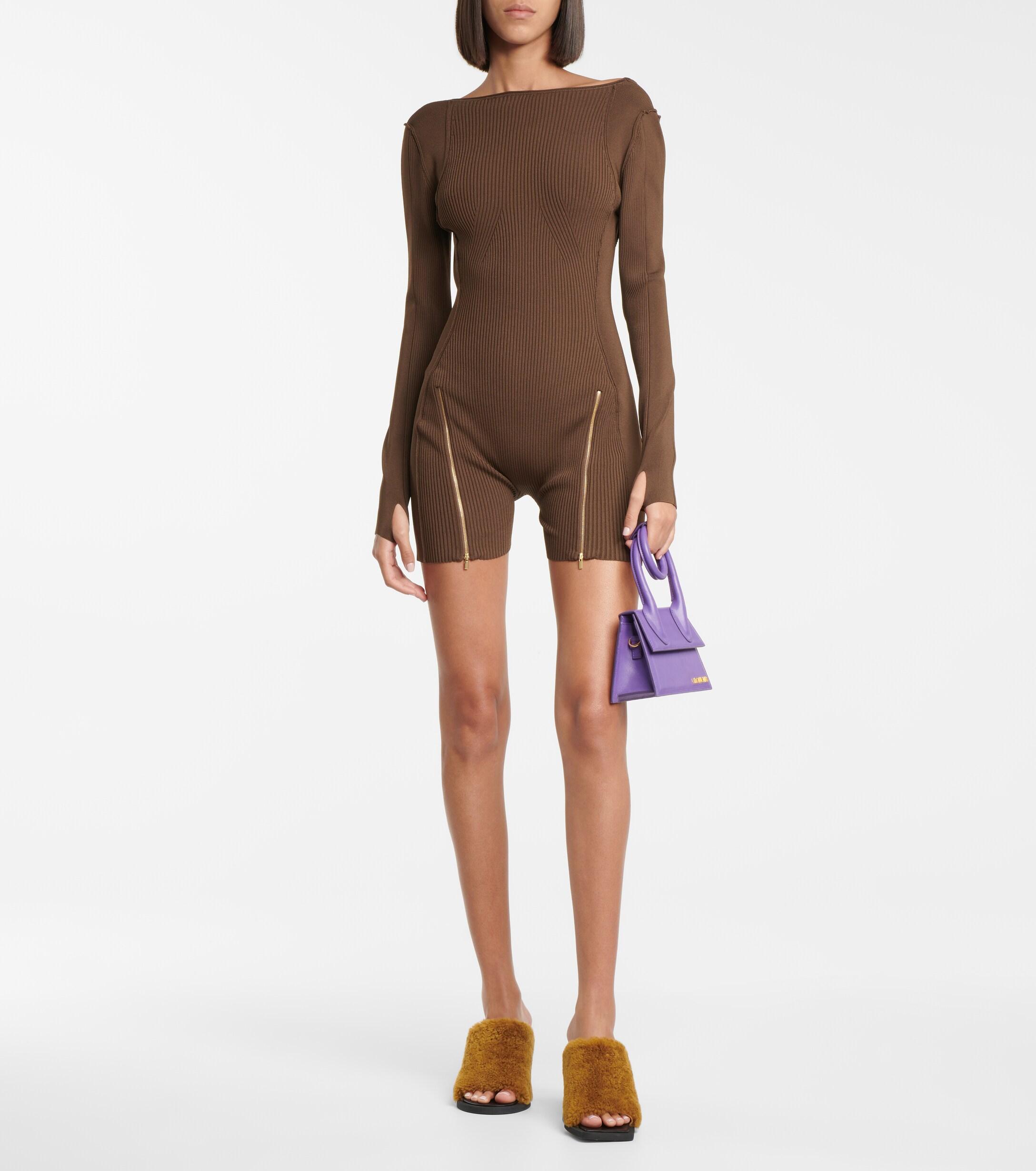 Jacquemus Le Body Yerù Ribbed-knit Bodysuit in Brown | Lyst