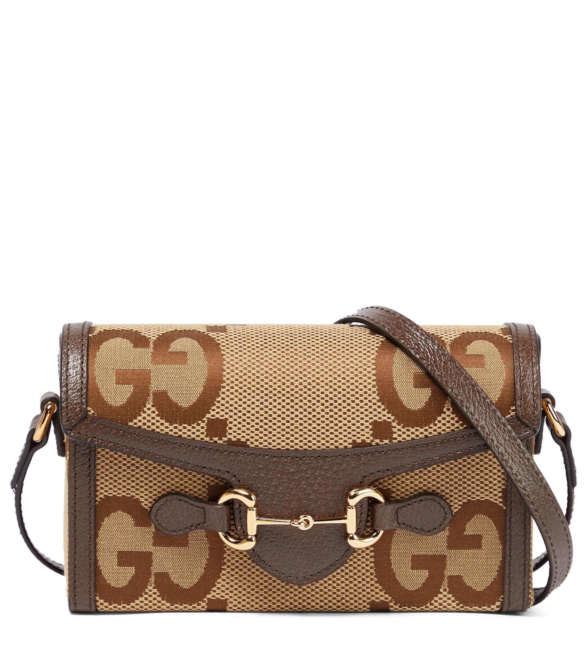 Gucci Horsebit 1955 Mini Canvas Crossbody Bag in Brown Lyst