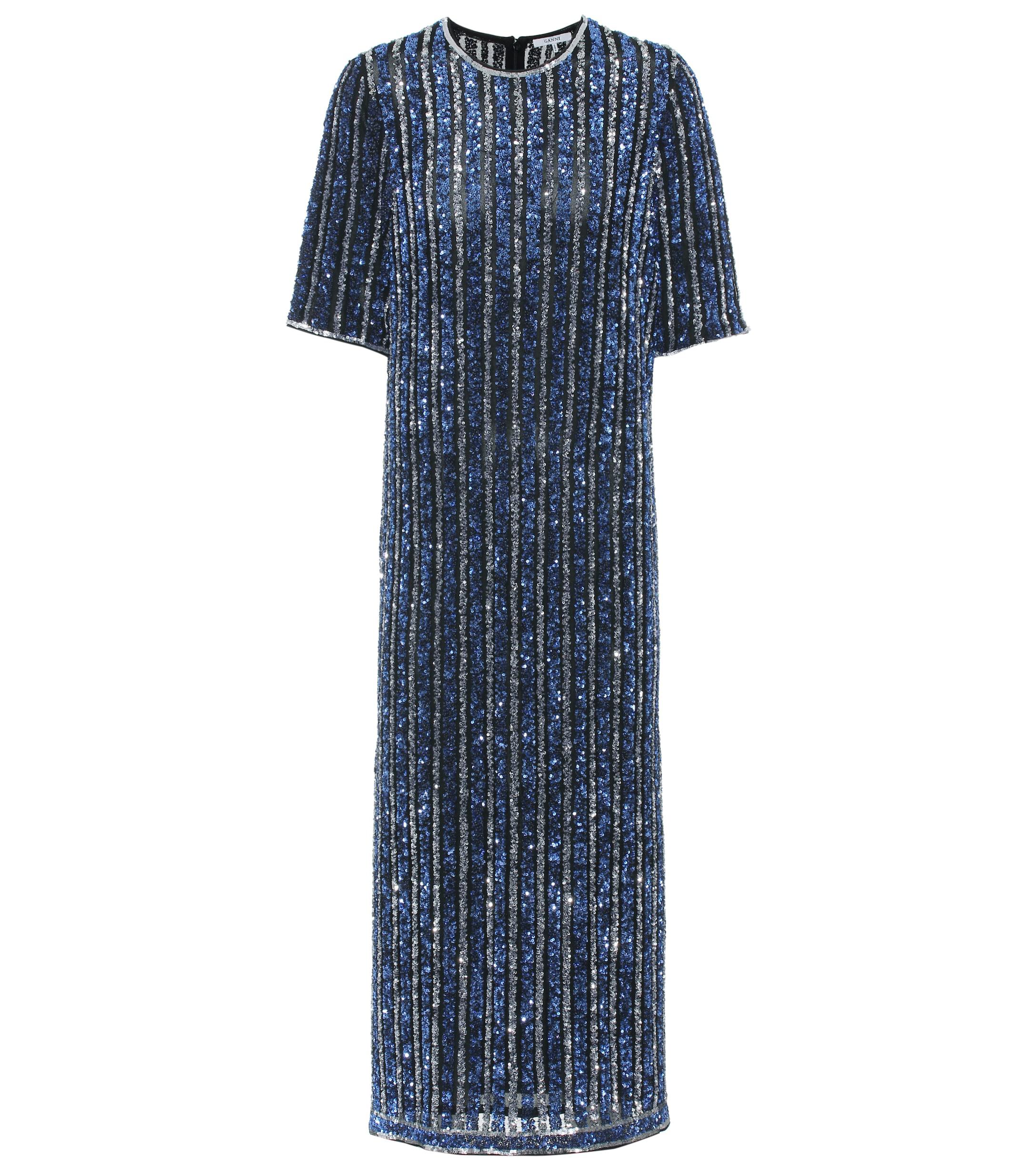 Ganni Exclusive To Mytheresa.com – Pfeiffer Sequinned Dress in Blue | Lyst