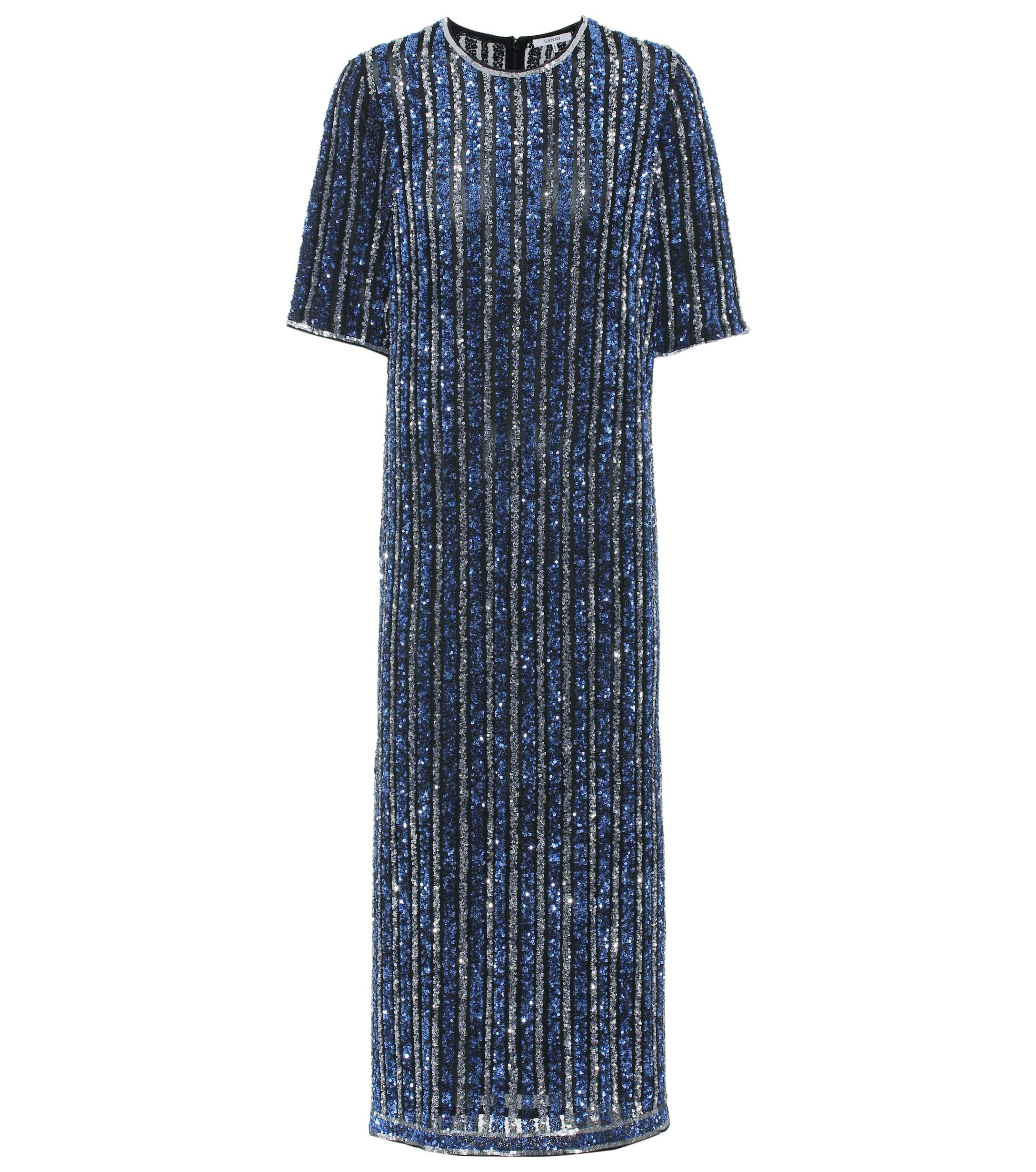 Ganni Exclusive To Mytheresa.com – Pfeiffer Sequinned Dress in Blue