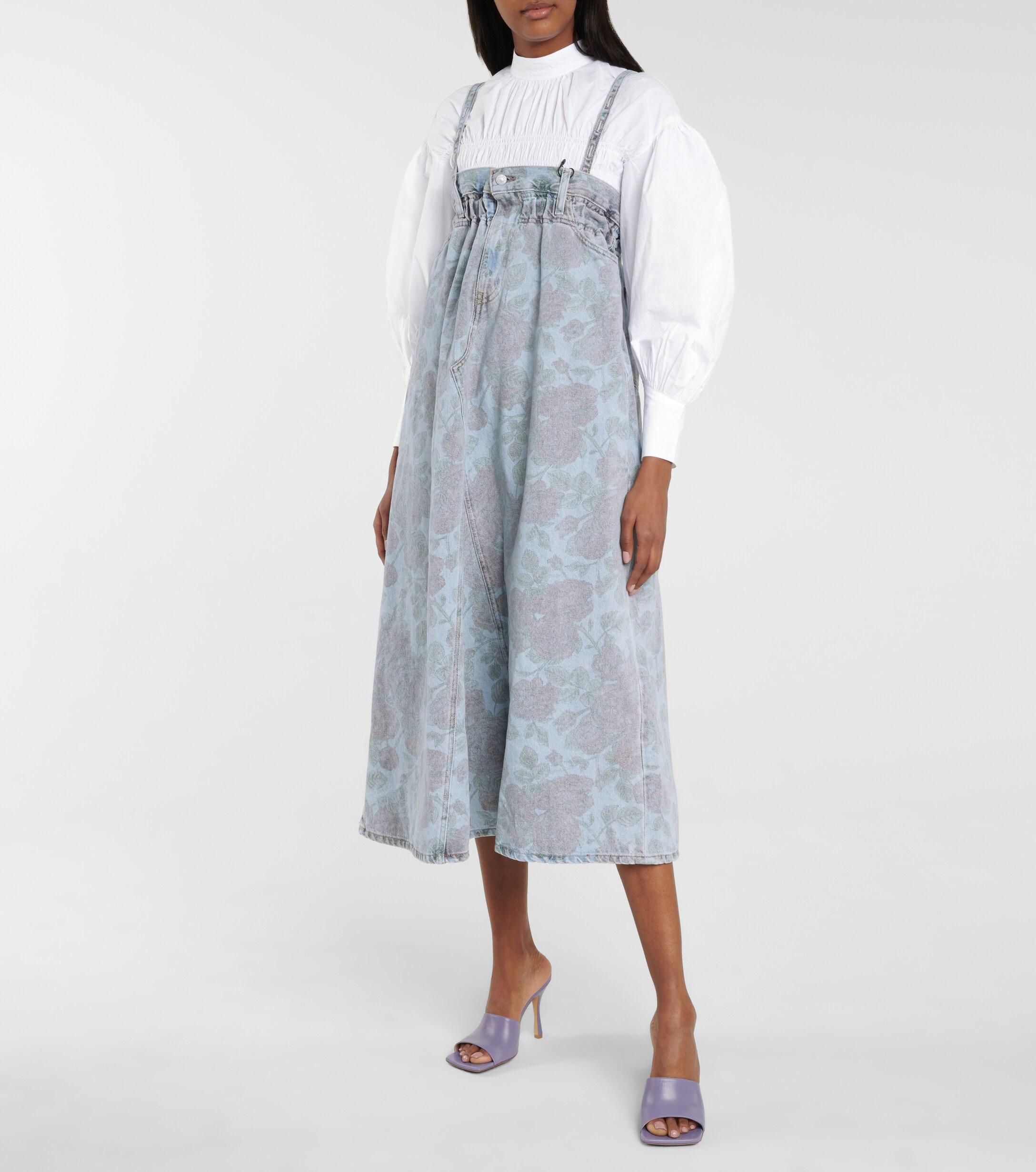 Ganni X Levi's® Floral Denim Midi Dress in Blue | Lyst