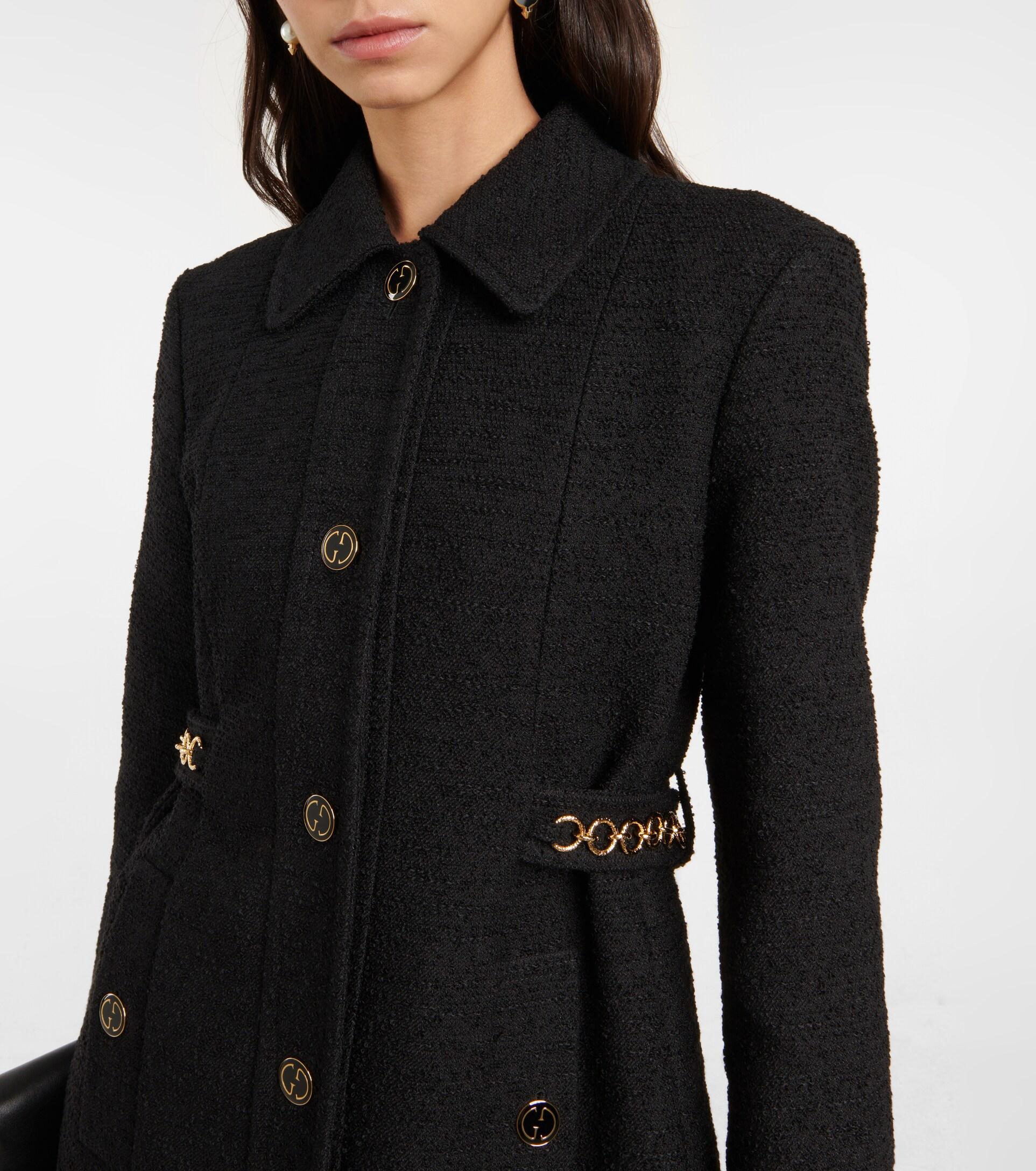 Gucci Chain-embellished Tweed Coat in 