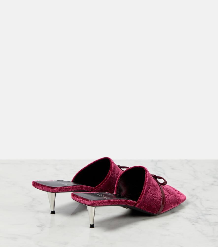Gucci river deals velvet mules