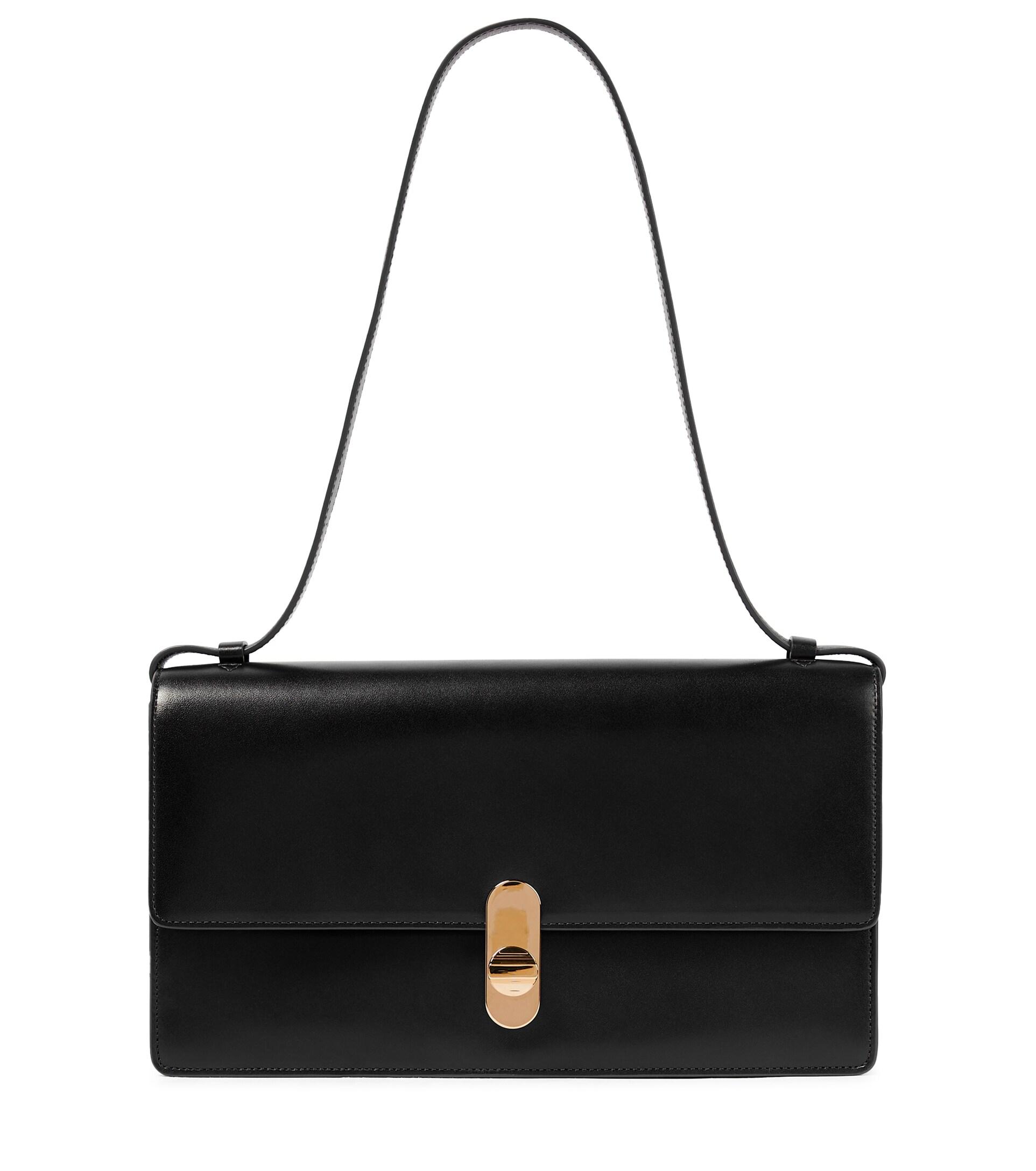 The Row Clea Leather Shoulder Bag in Black | Lyst