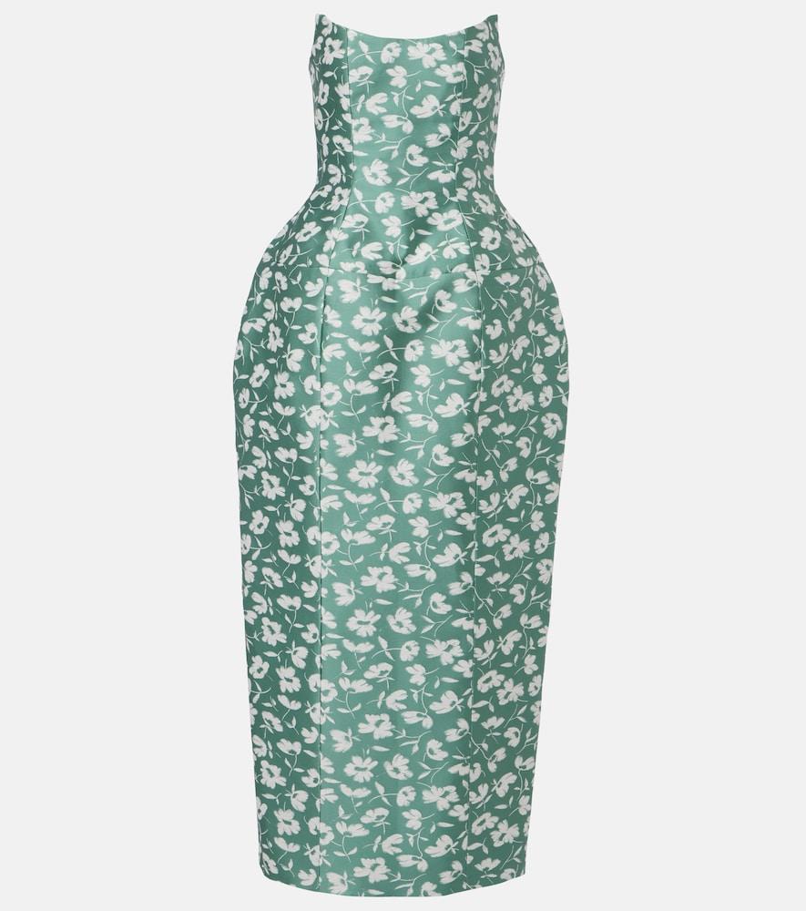 Markarian Marianne Floral Brocade Corset Gown in Green | Lyst
