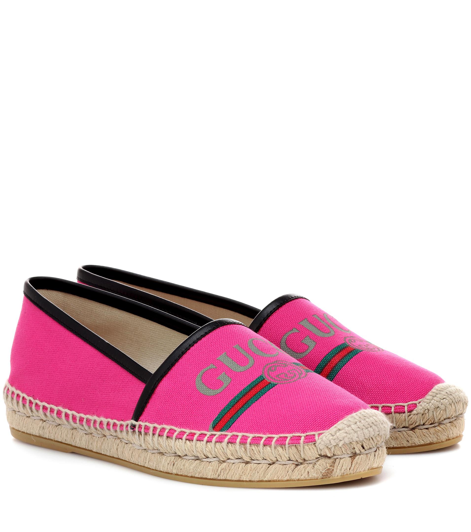 Gucci Rubber Logo Espadrilles in Pink - Lyst