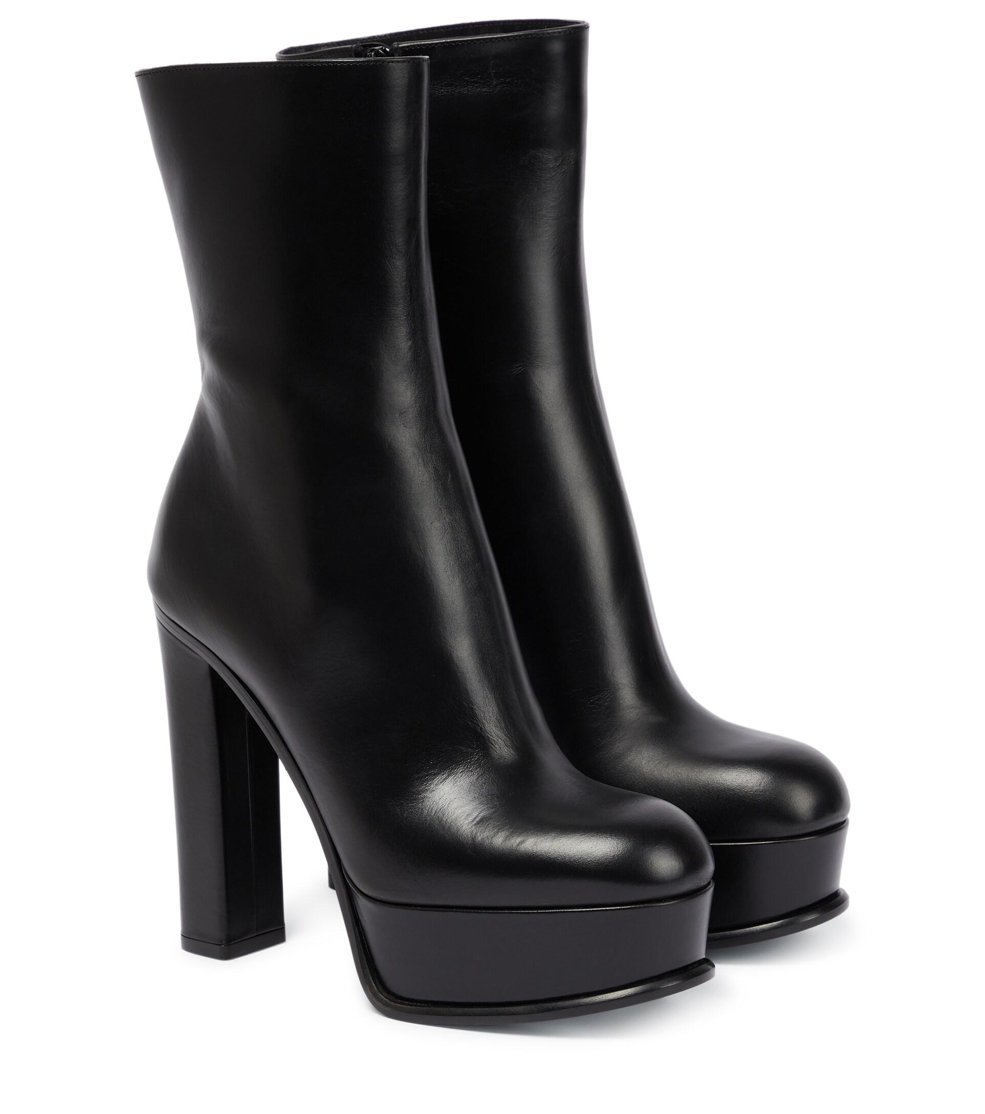 Tread Patent Leather Ankle Boots in Black - Alexander Mc Queen