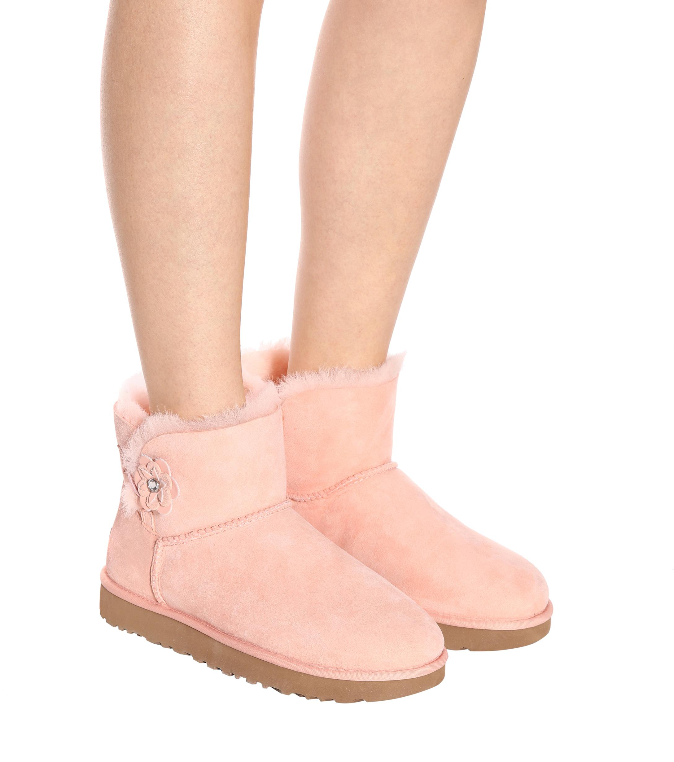 UGG Mini Bailey Petal Suede Boots in Light Pink (Pink) Lyst