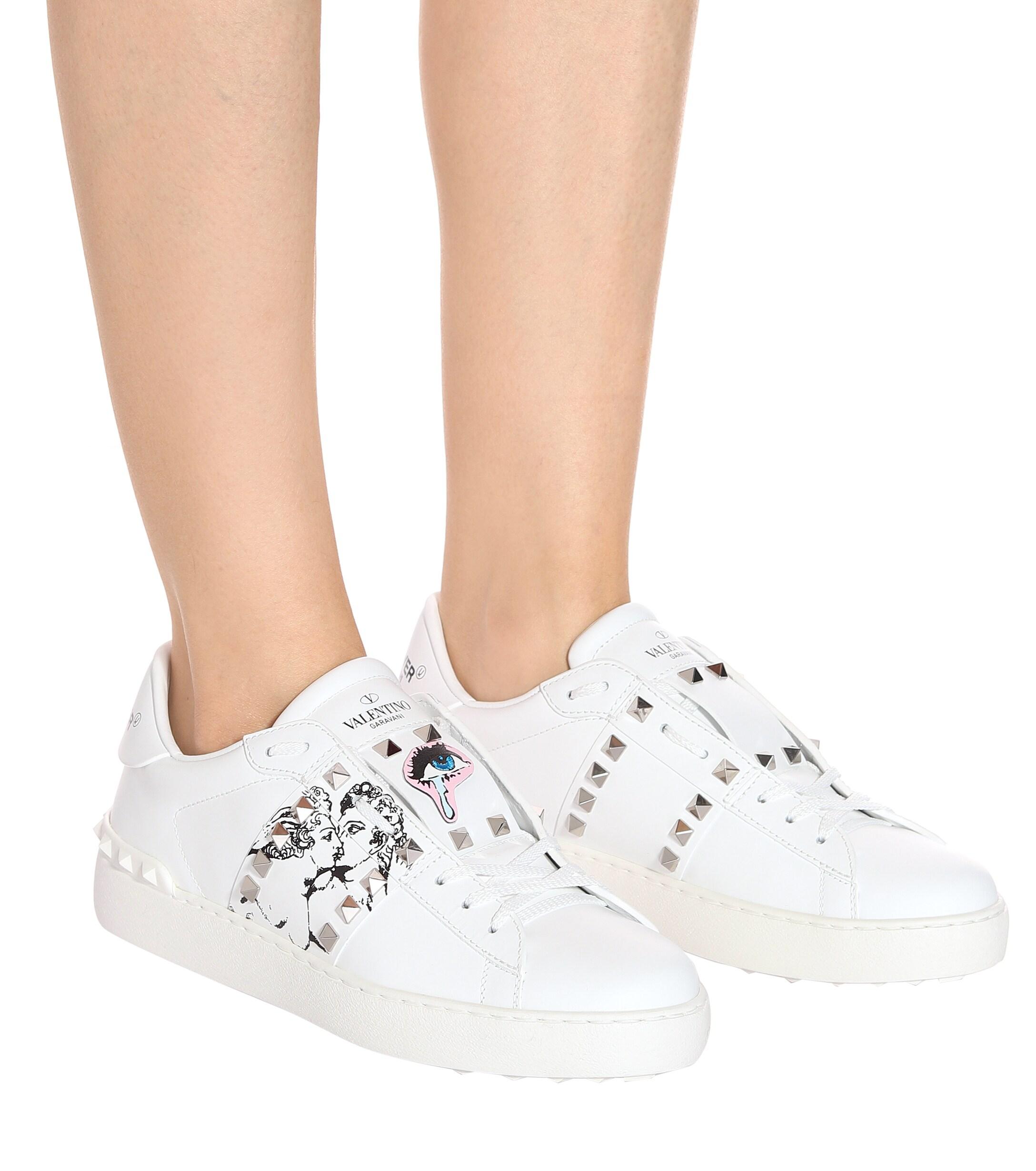 Valentino X Undercover Leather Sneakers in White | Lyst
