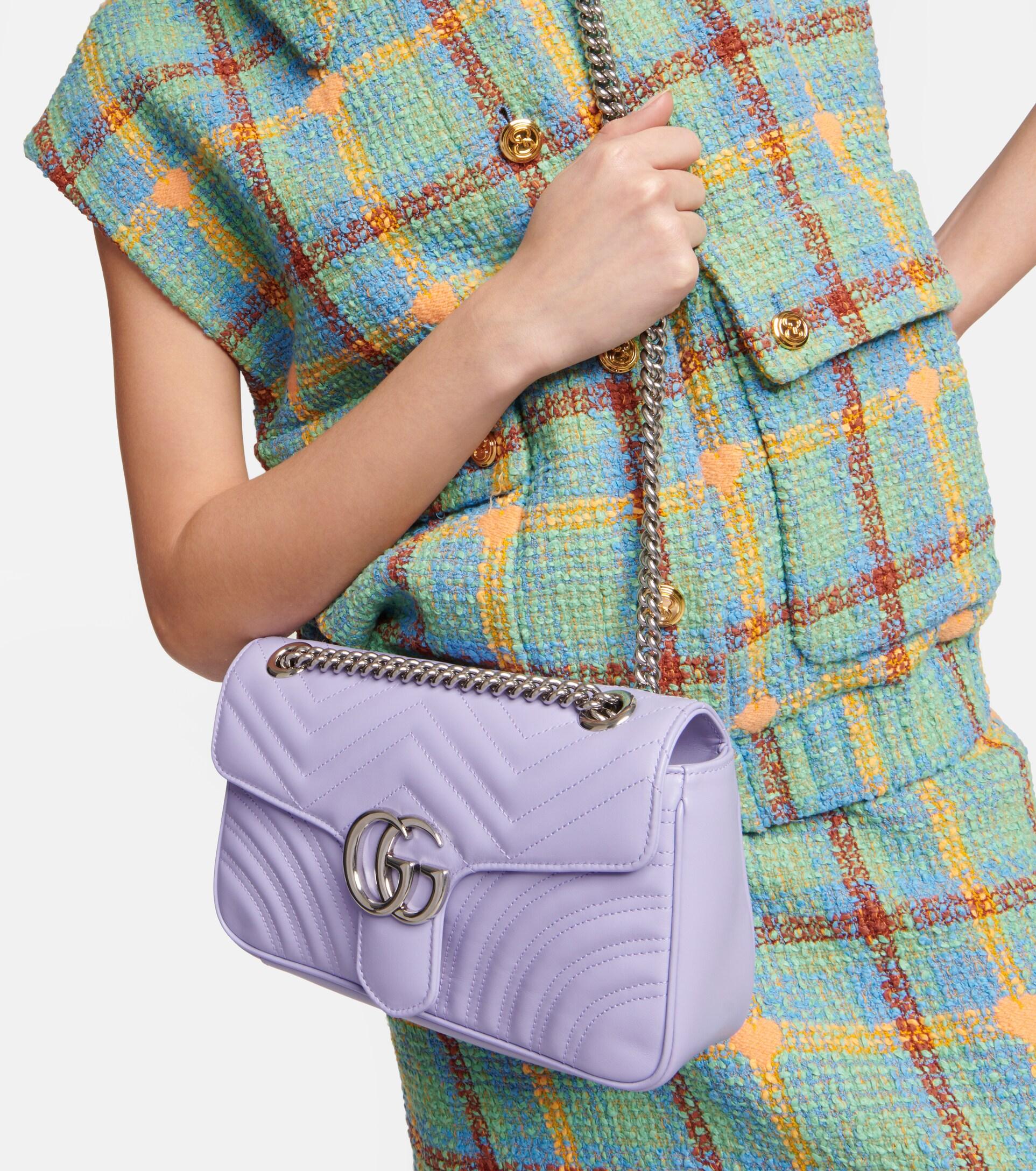 Gucci Purple GG Marmont Matelasse Medium Shoulder Bag – The Closet