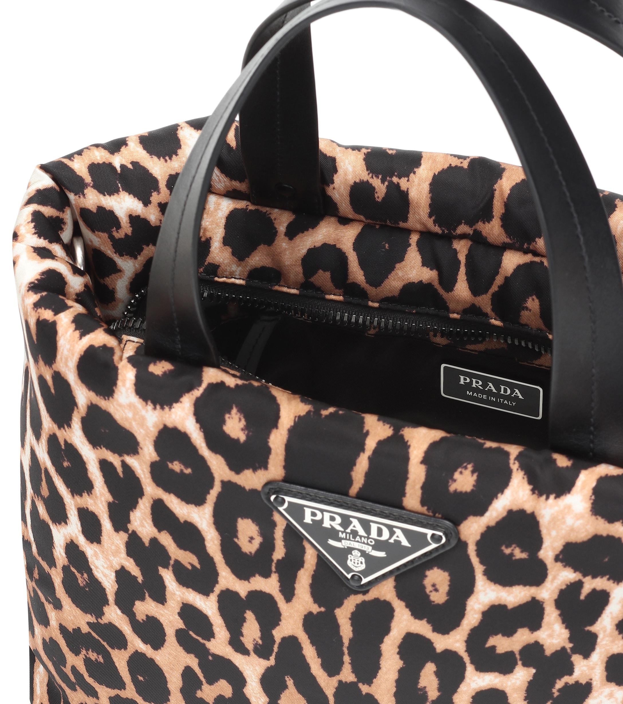 Prada Synthetic Leopardprint Nylon Tote in White Lyst