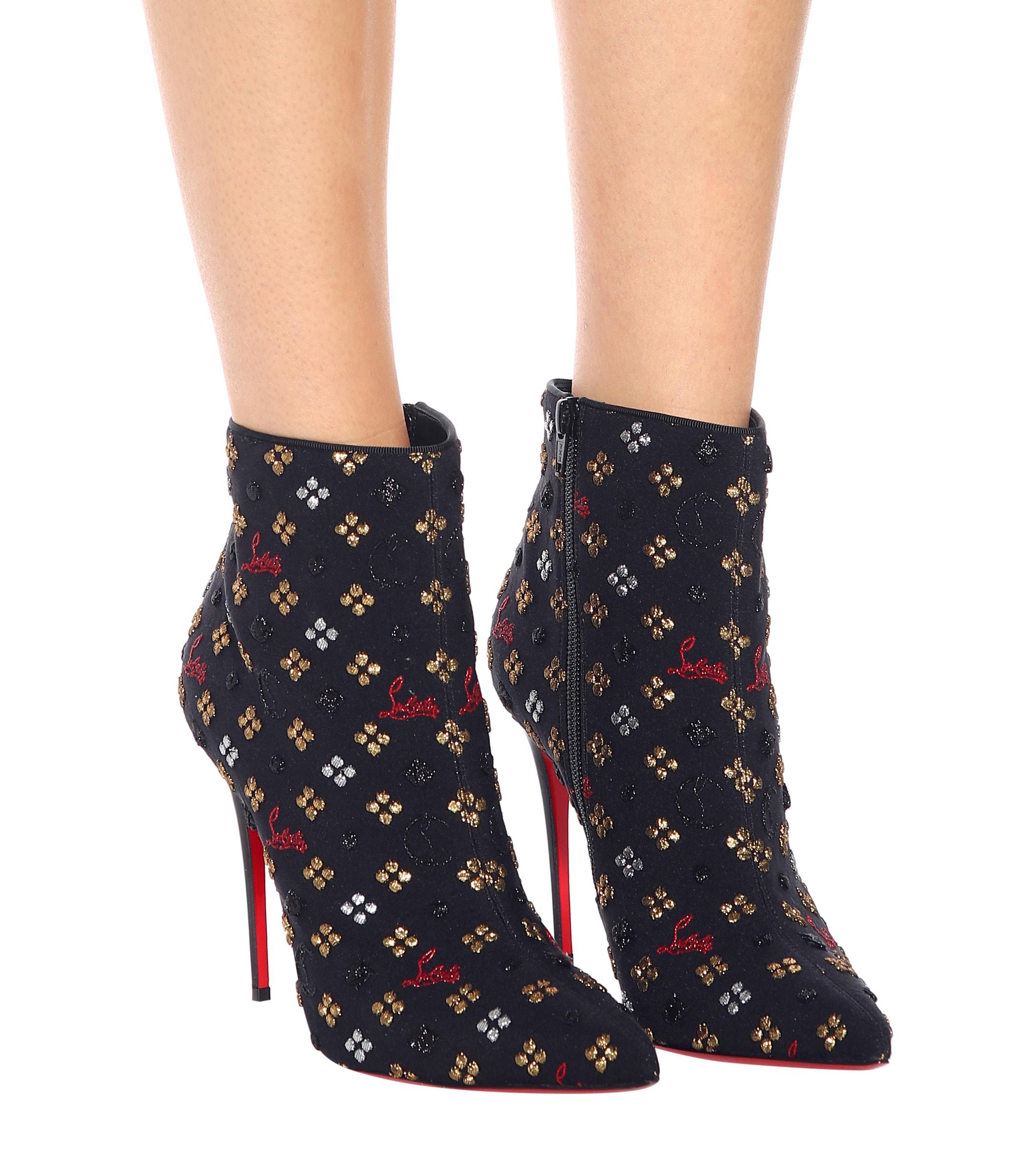Christian Louboutin Leather So Kate Studded Boots in Black | Lyst
