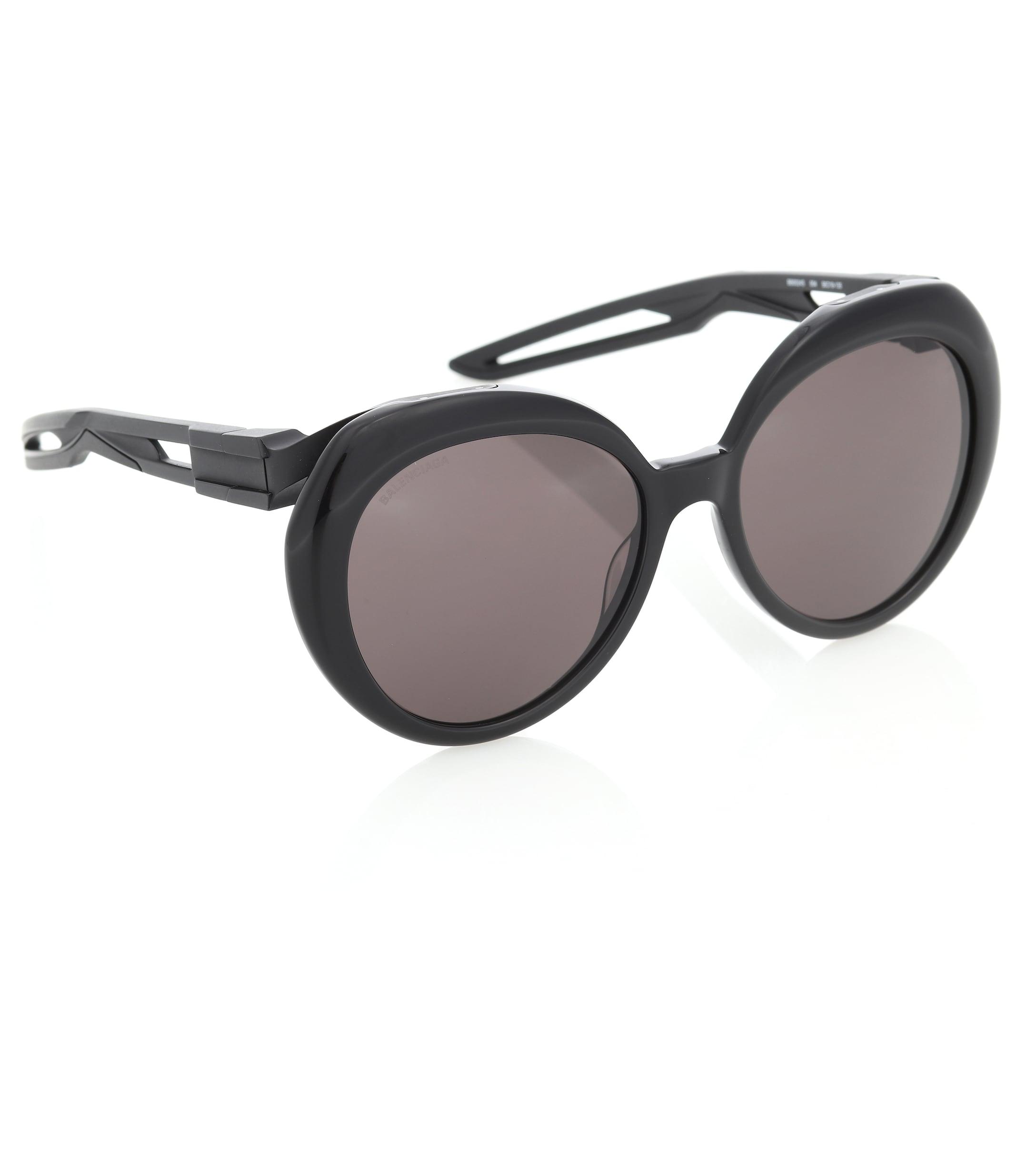 Download Balenciaga Rubber Hybrid Butterfly Sunglasses in Black - Lyst