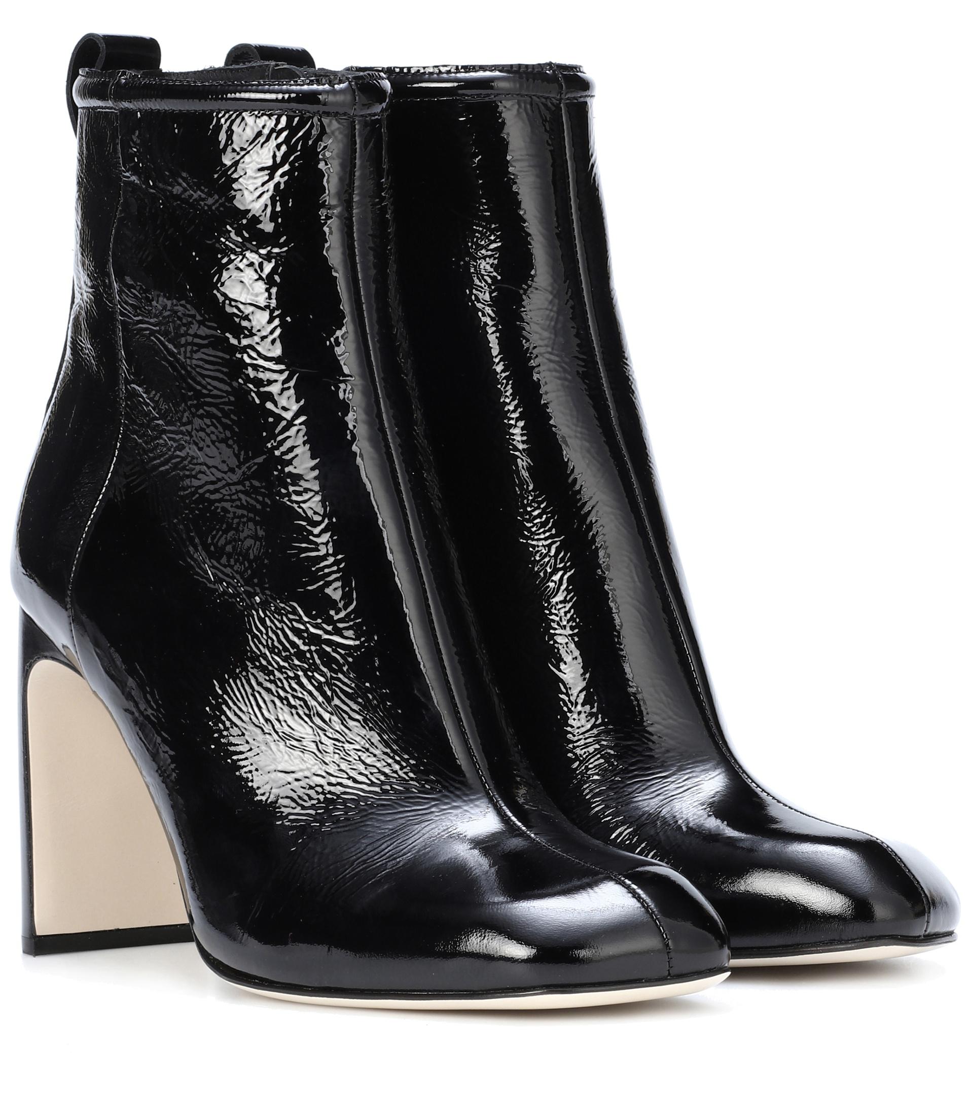 Rag & Bone Ellis Patent Leather Ankle Boots in Black - Lyst