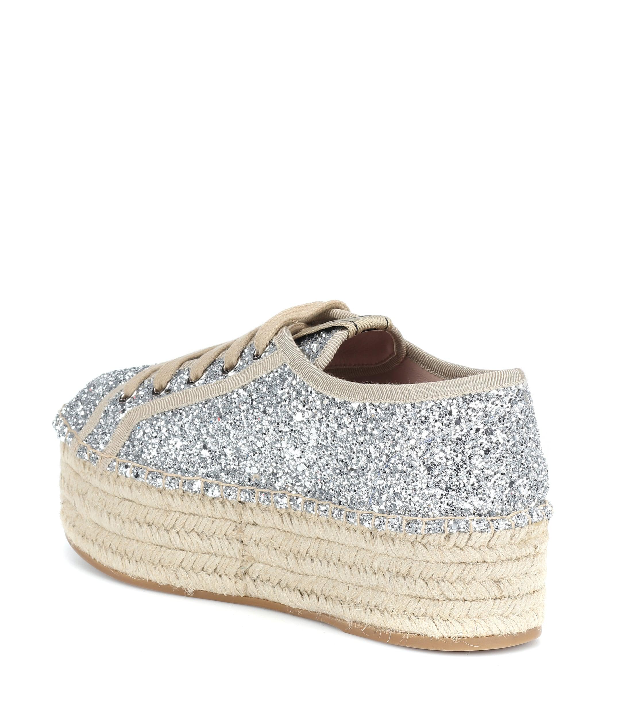 miu miu glitter espadrilles