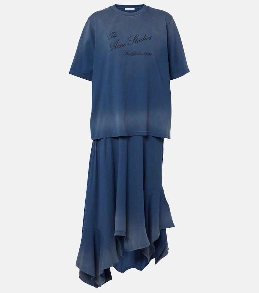 【Acne Studios】Emiro コットン ミディドレス Acne Studios Emiro Cotton Midi Dress in Blue | Lyst