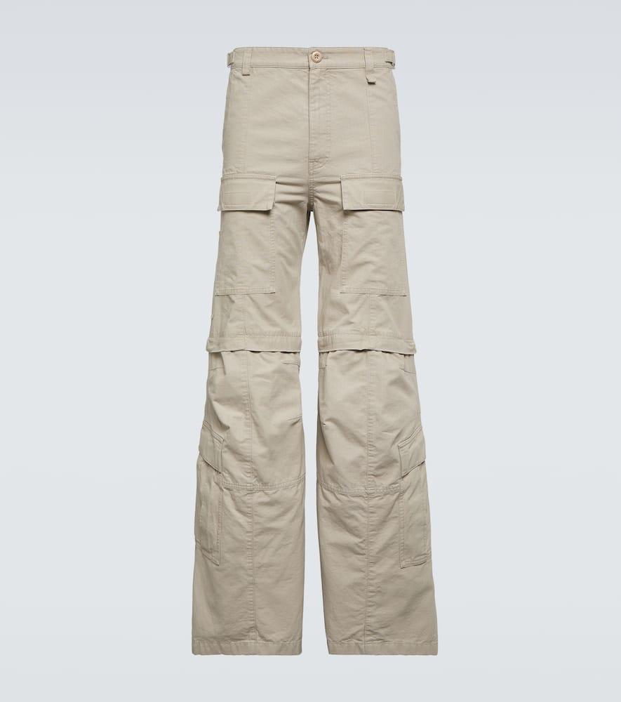 Balenciaga Hybrid Flared Cotton Cargo Pants in Natural for Men