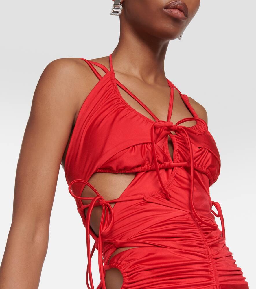 Balenciaga Patched Bikini Cutout Maxi Dress in Red | Lyst