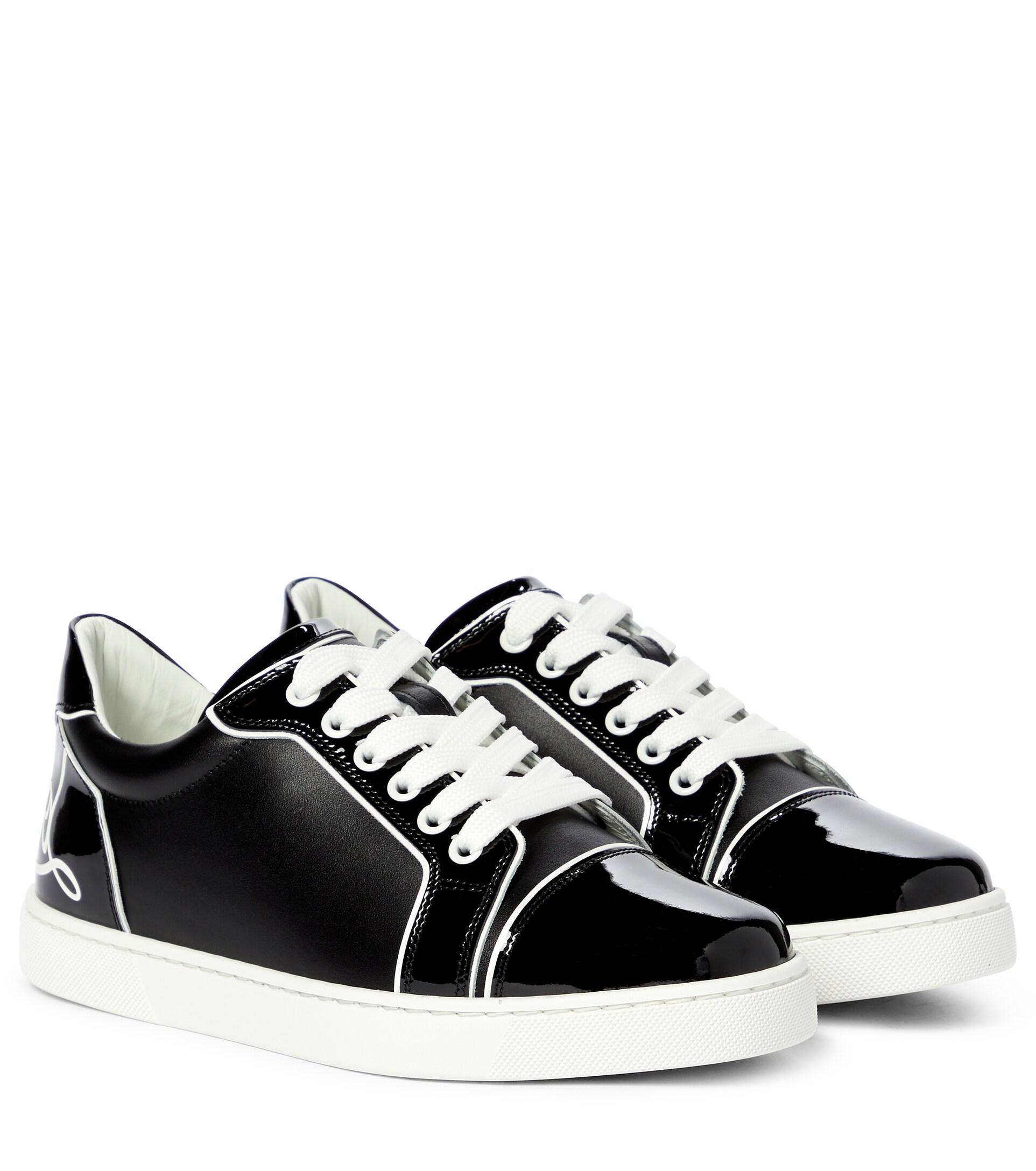 Christian Louboutin Fun Viera Leather Sneakers in Black | Lyst