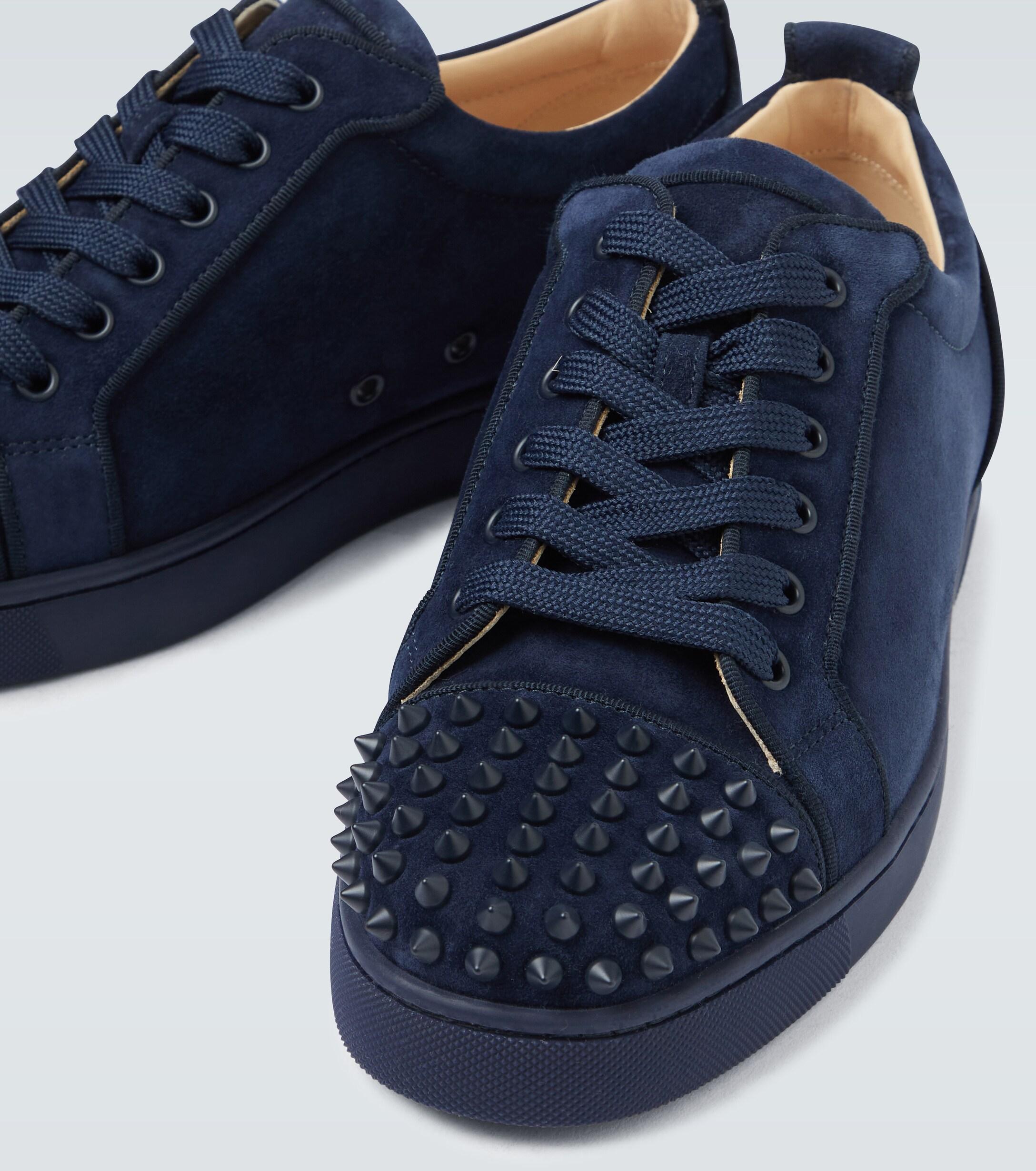 Christian Louboutin Sneakers Louis Junior Spikes in Blau für
