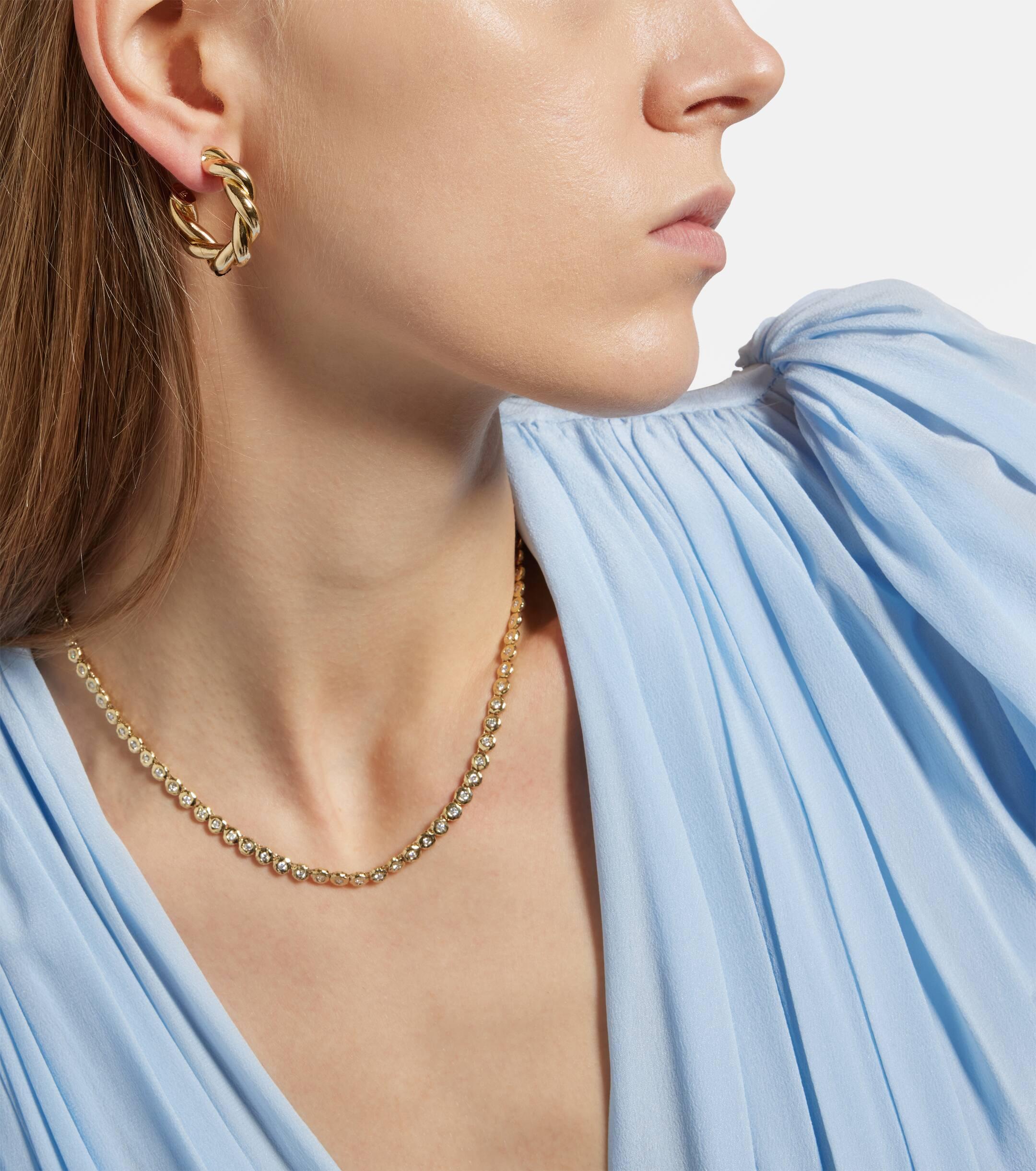 Jennifer Fisher Double Twisted 14kt Gold Hoop Earrings in Metallic | Lyst UK