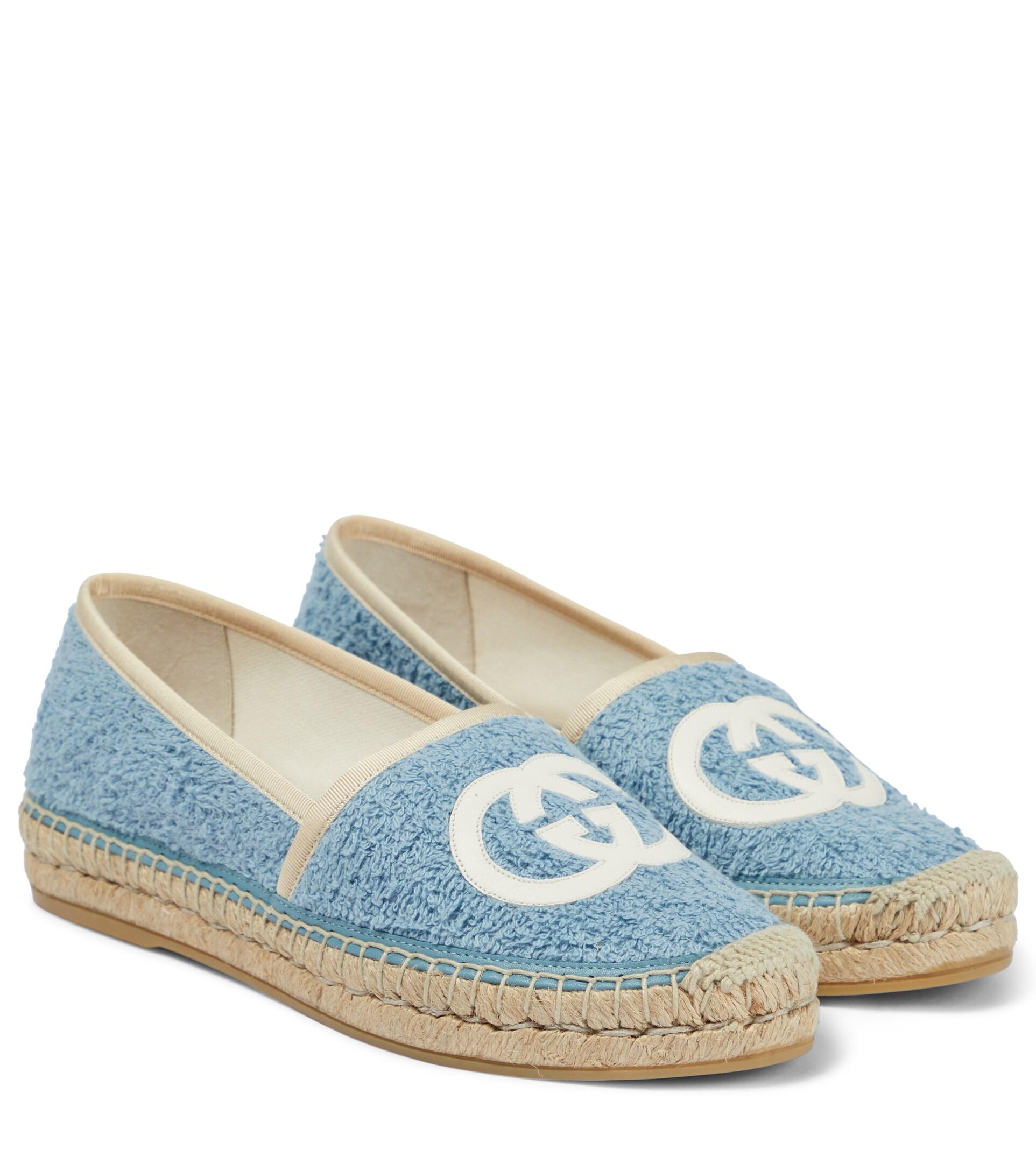 Gucci GG Leather Espadrille in Blue