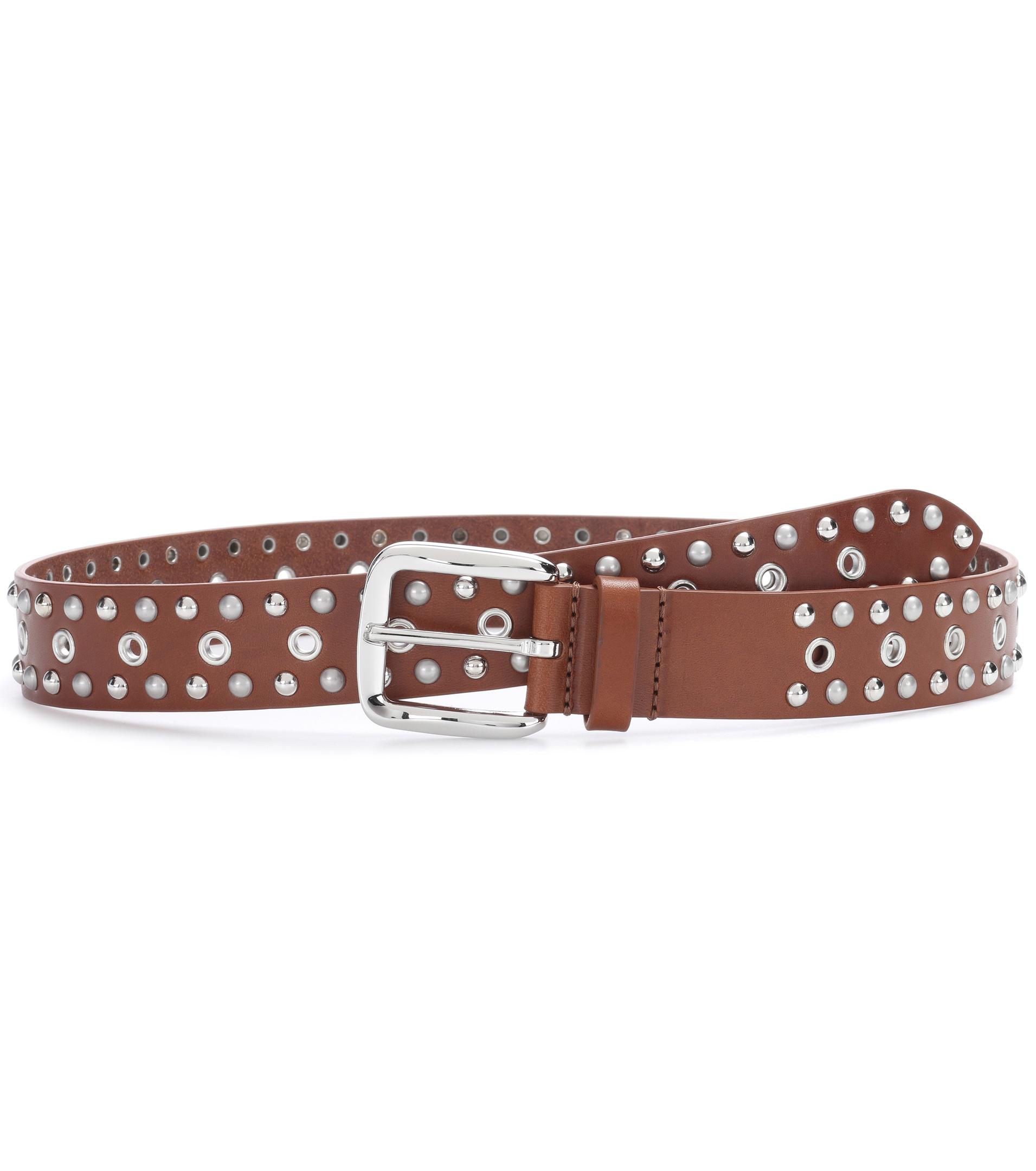 Lyst - Isabel Marant Rica Embellished Leather Belt in Brown
